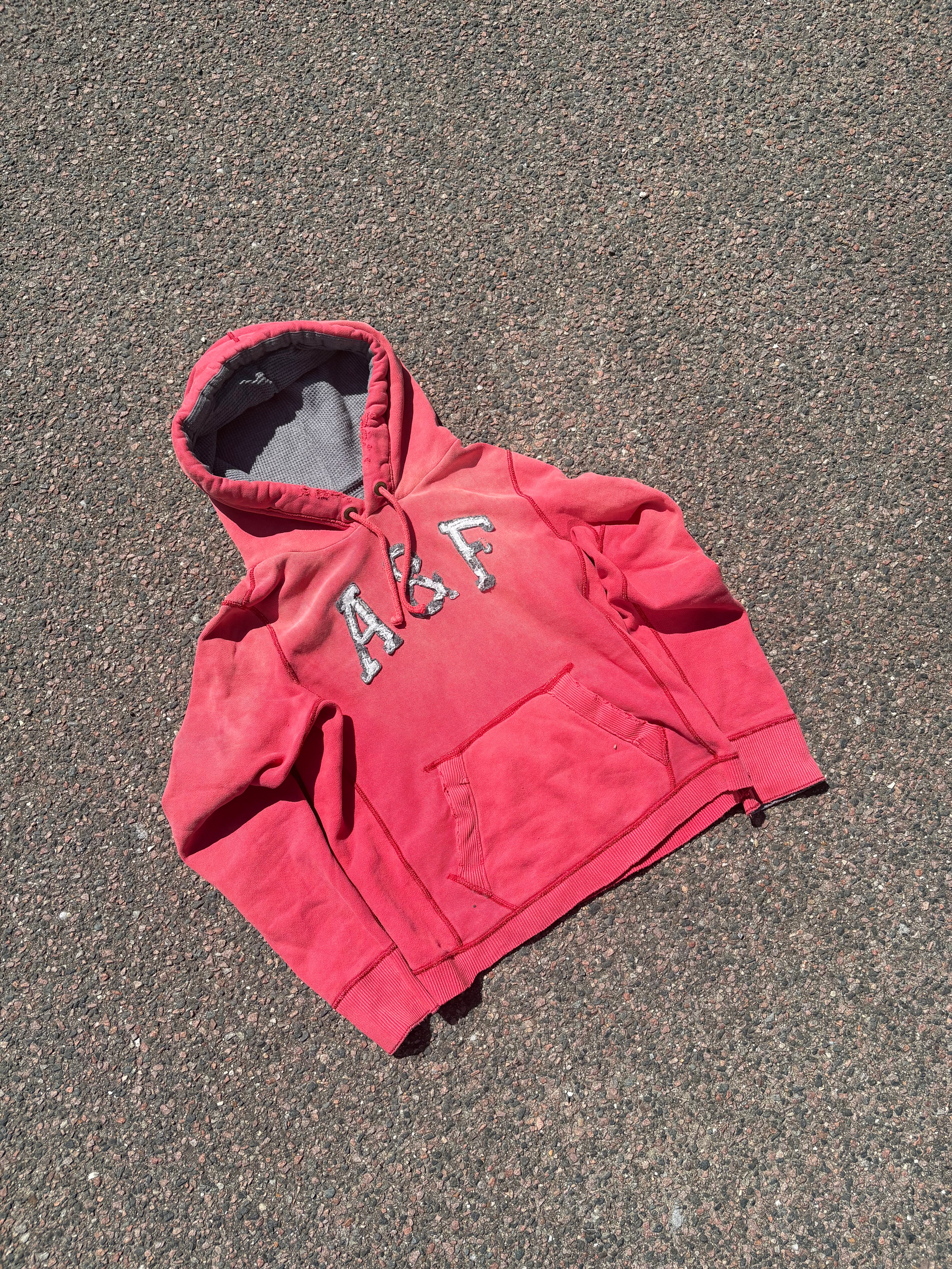 Vintage 2000s Abercrombie faded red cropped hoodie