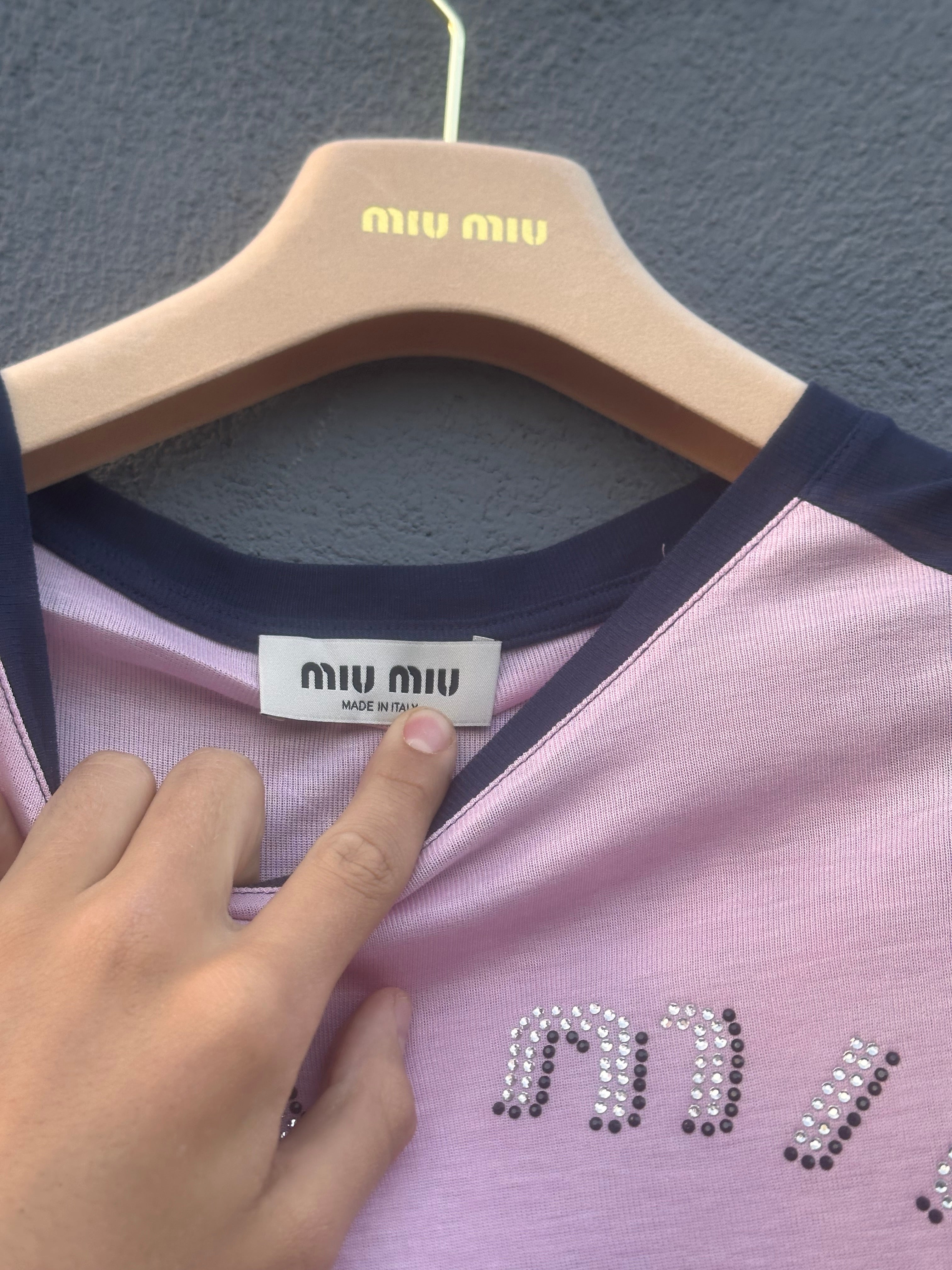 Miu miu club pink thin T-shirt 2022