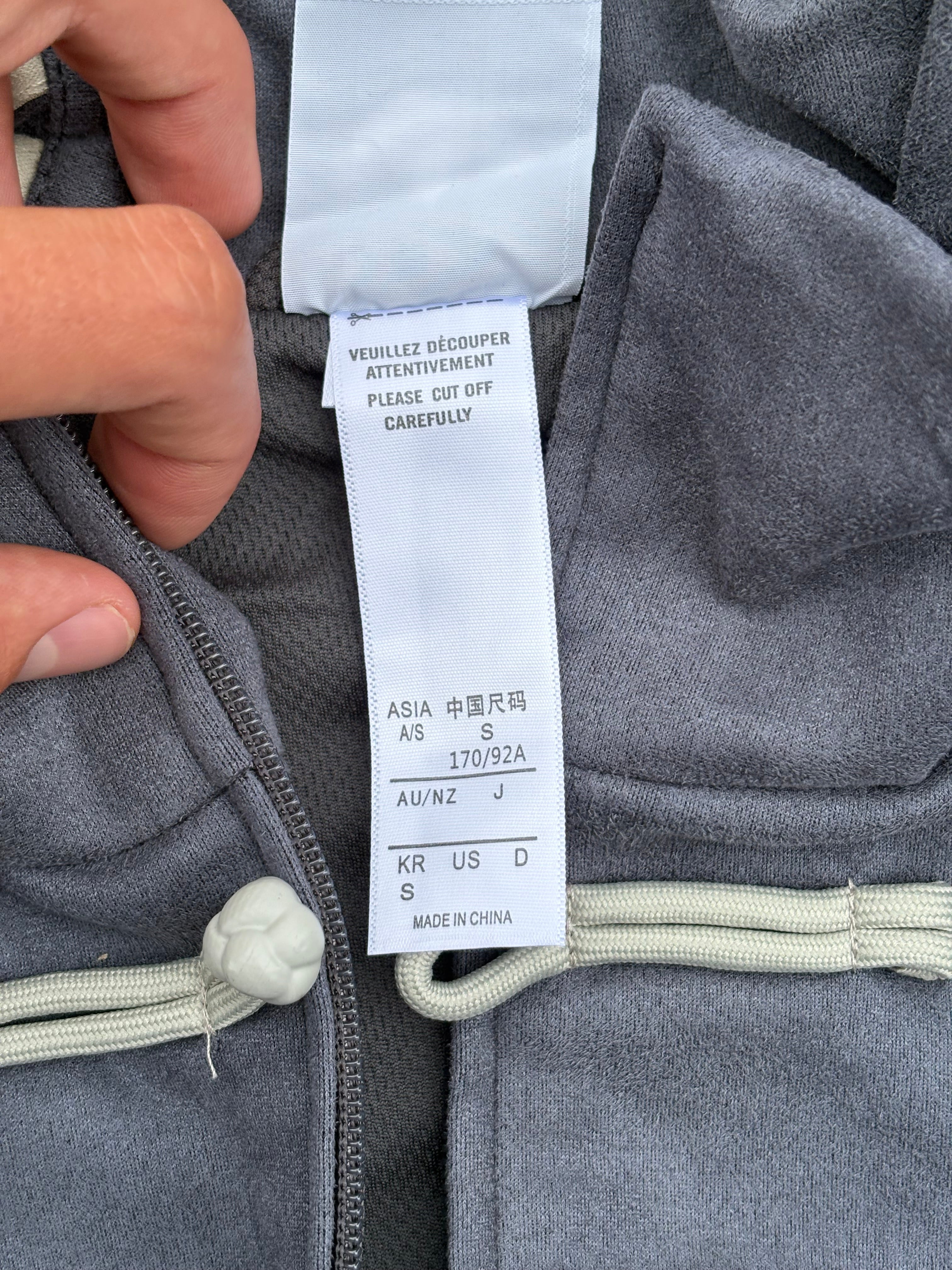 Adidas velour fireman jacket gray