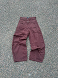 Dolce & Gabbana double waistband burgundy wide fit pants