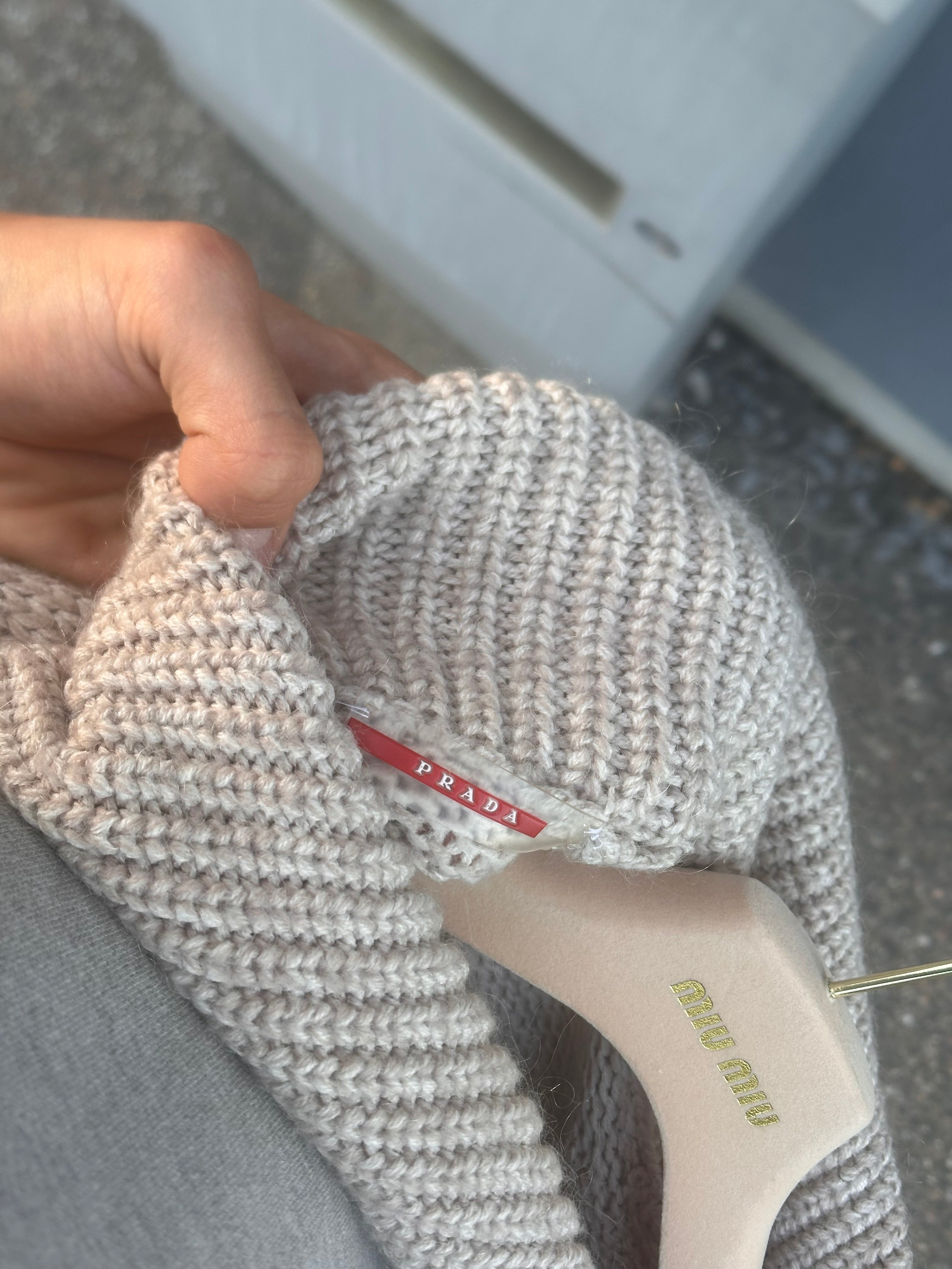 FW04 Prada beige sweater
