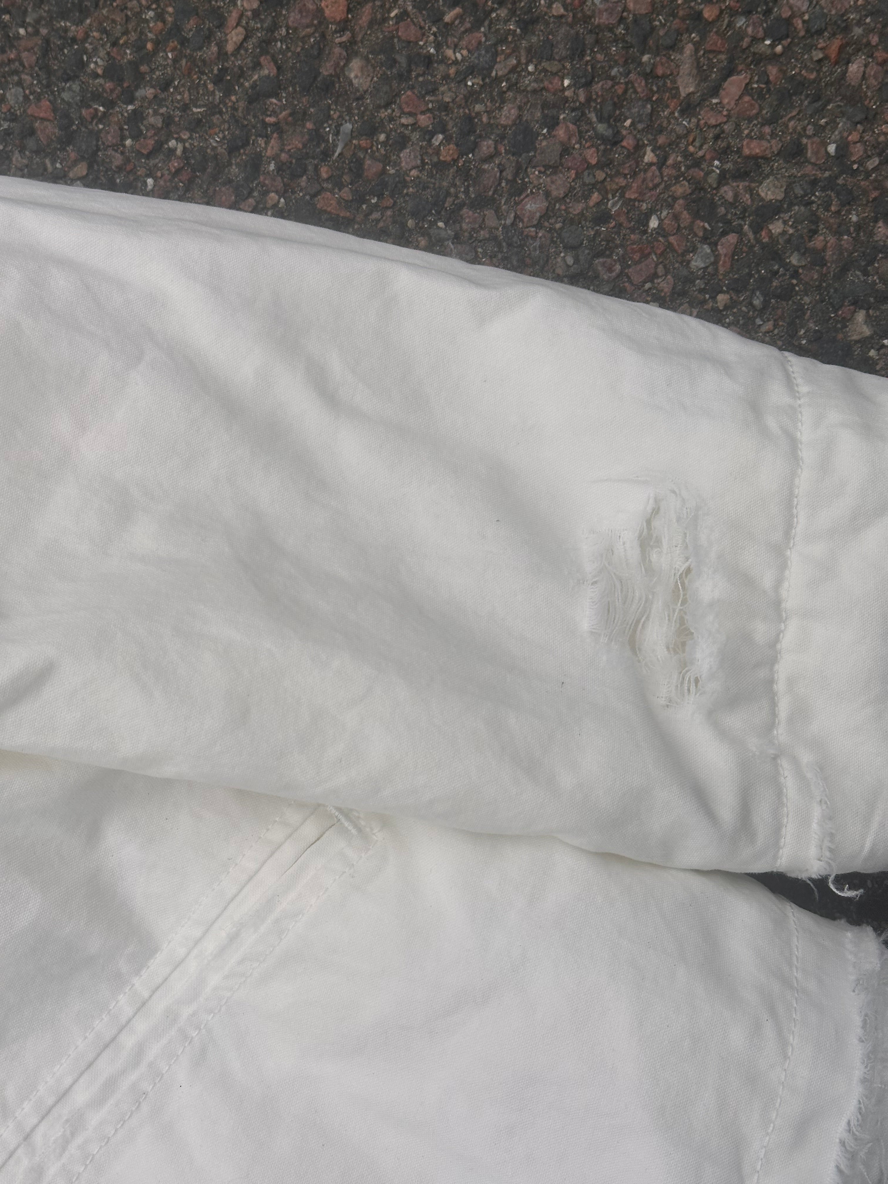 MM6 Maison Margiela white distressed warm jacket