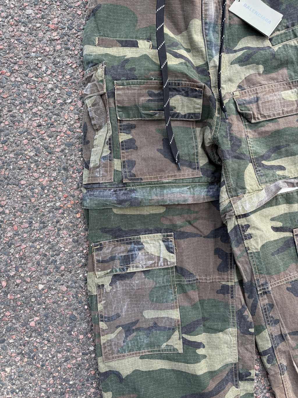 Balenciaga washed Camo cargo pants