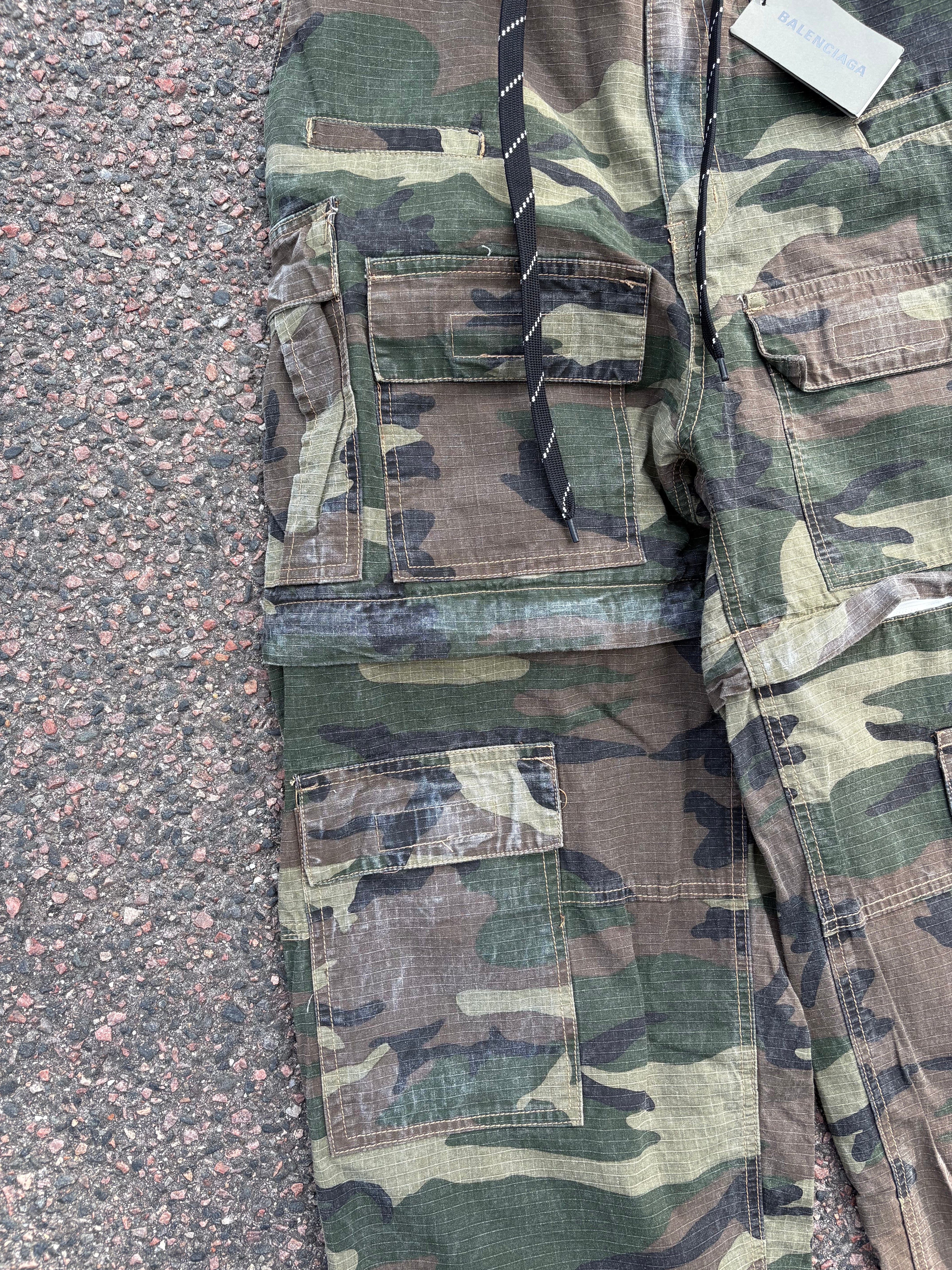 Balenciaga washed Camo cargo pants