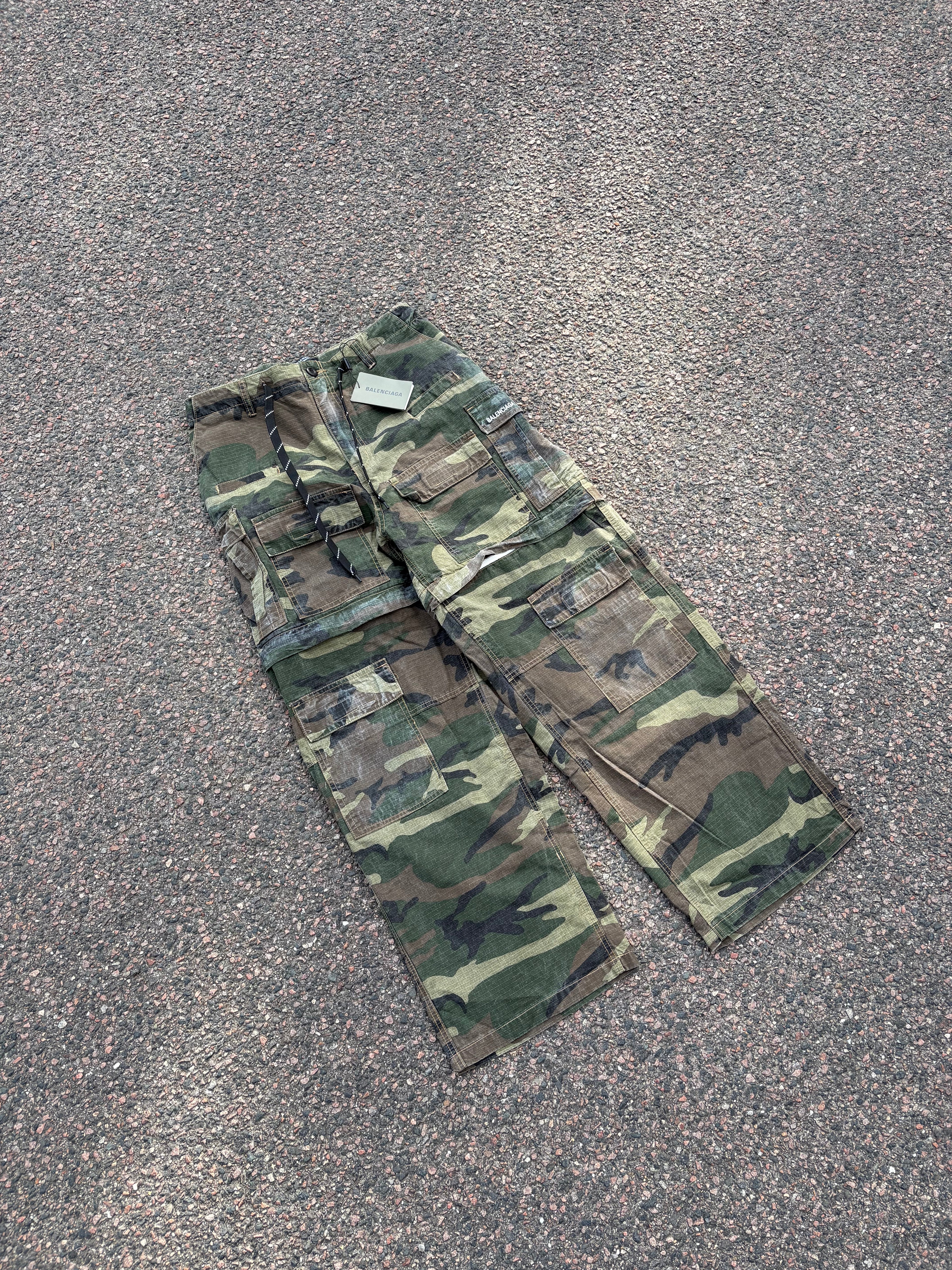 Balenciaga washed Camo cargo pants