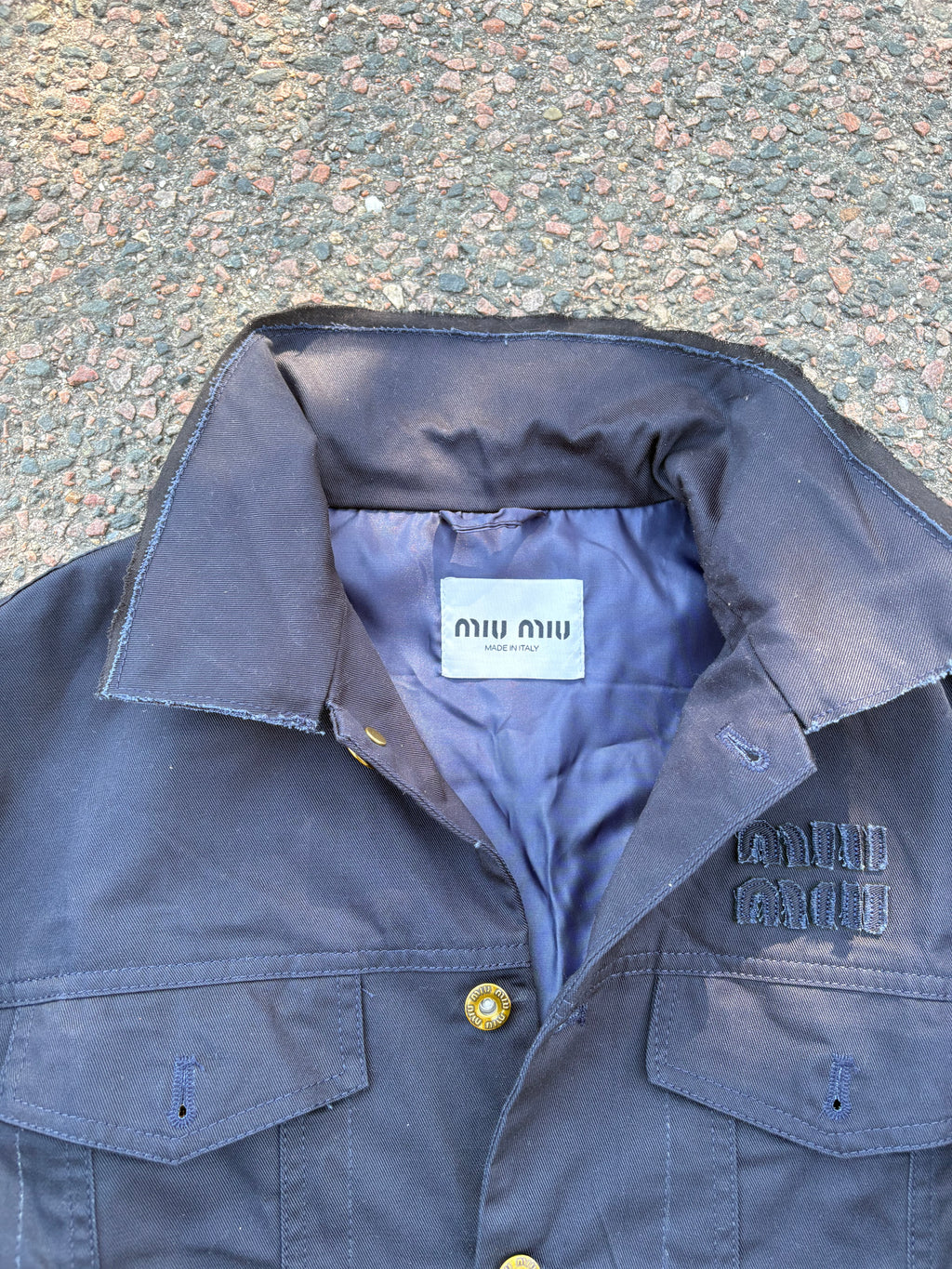 Miu Miu Navy button up workwear jacket 2024