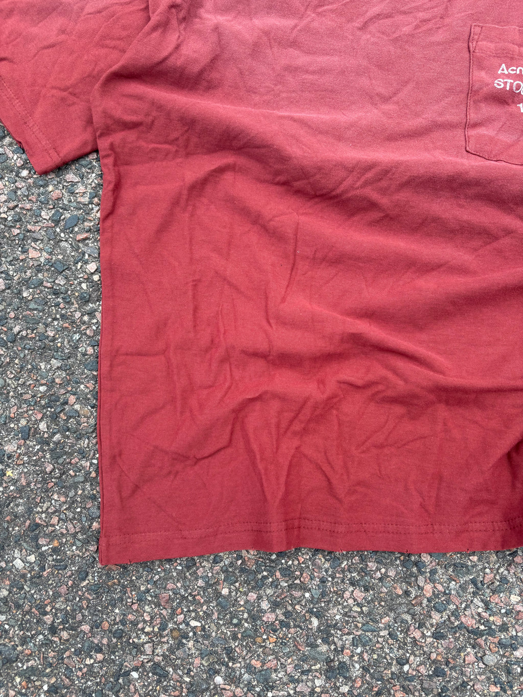 Acne studios faded red pocket tee