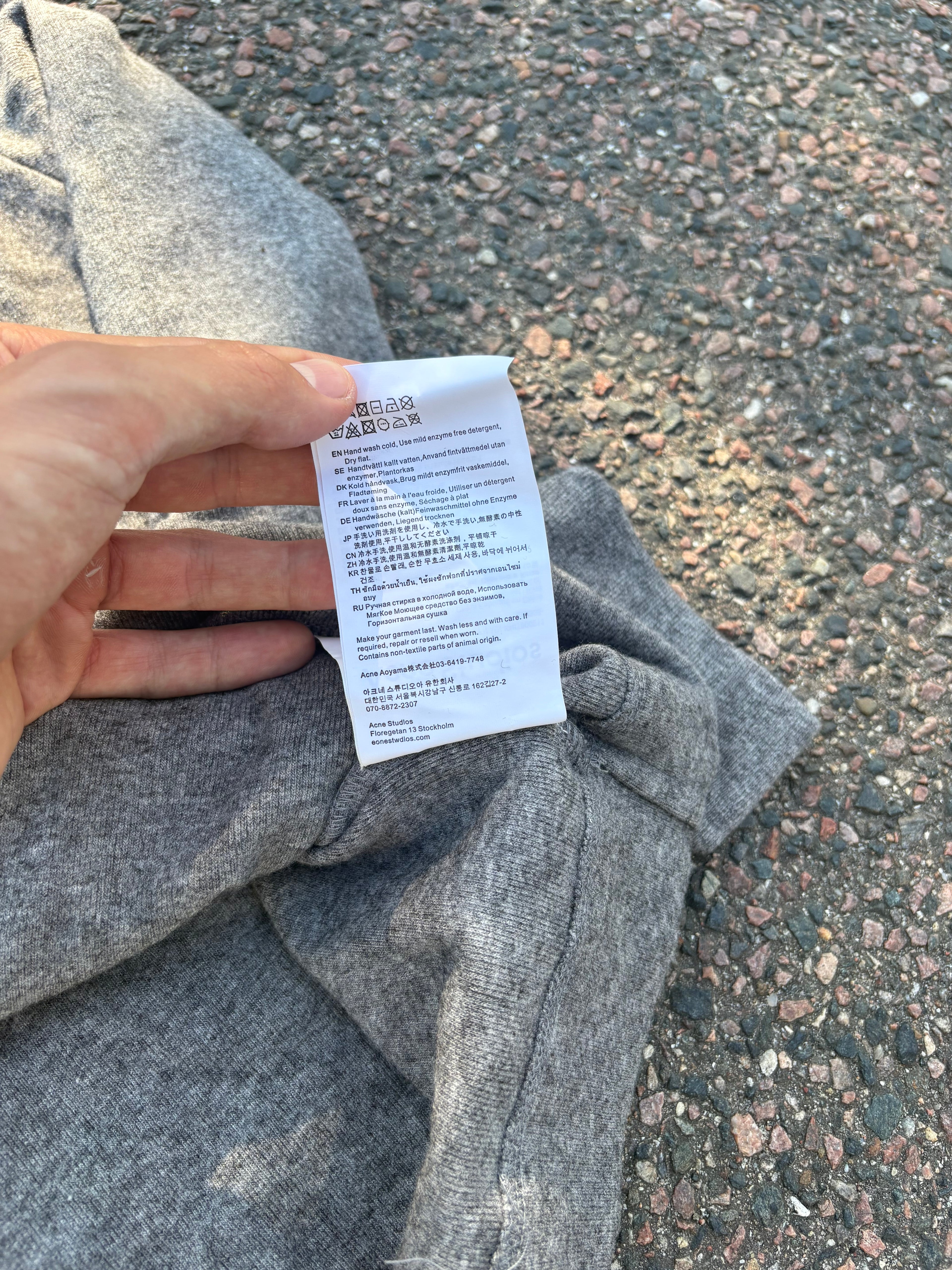 Acne studios gray polo long sleeve