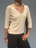 2000s Prada 3/4 sleeves beige shirt