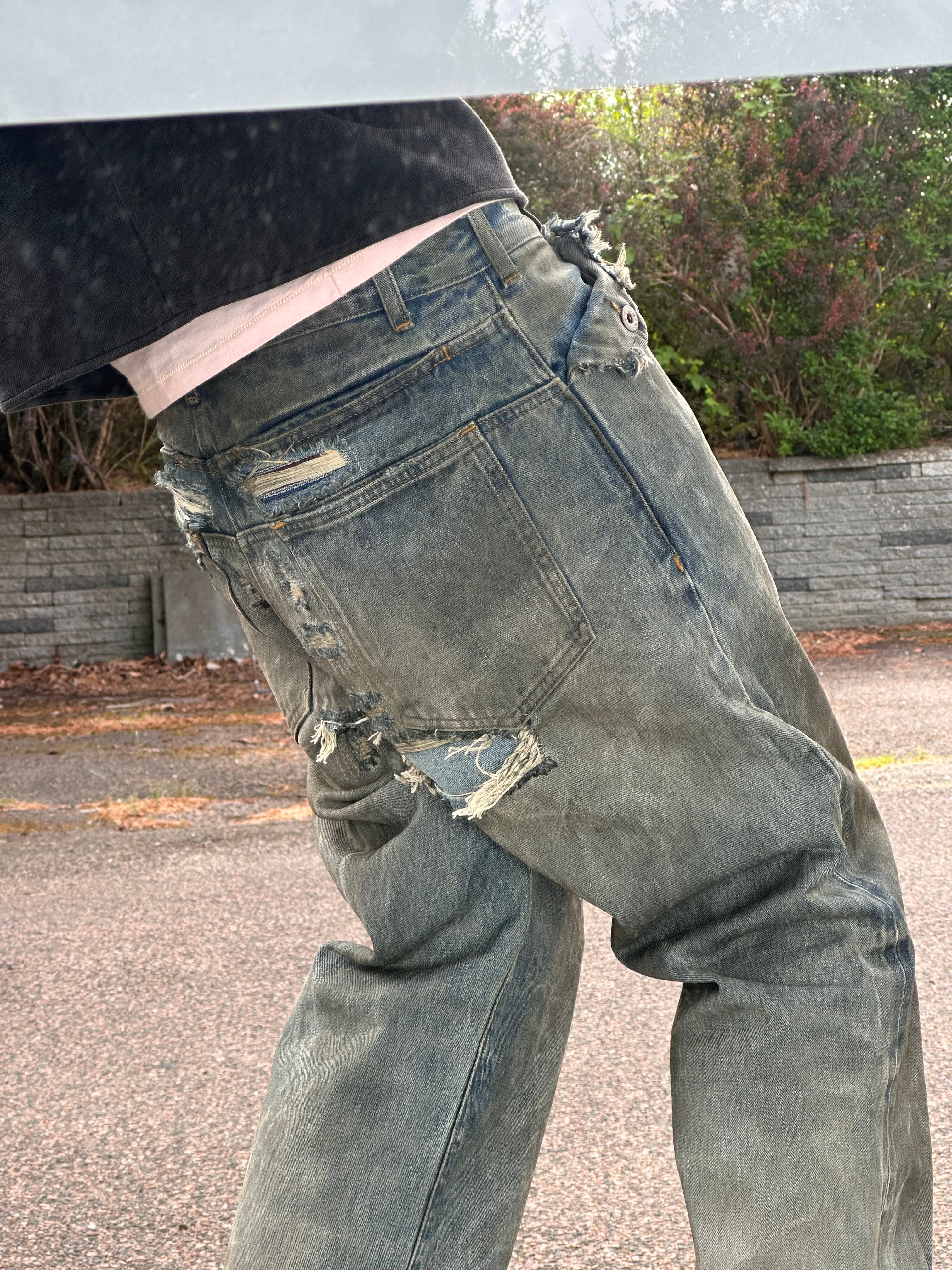 No faith studios bootcut reworked selvedge denim jeans