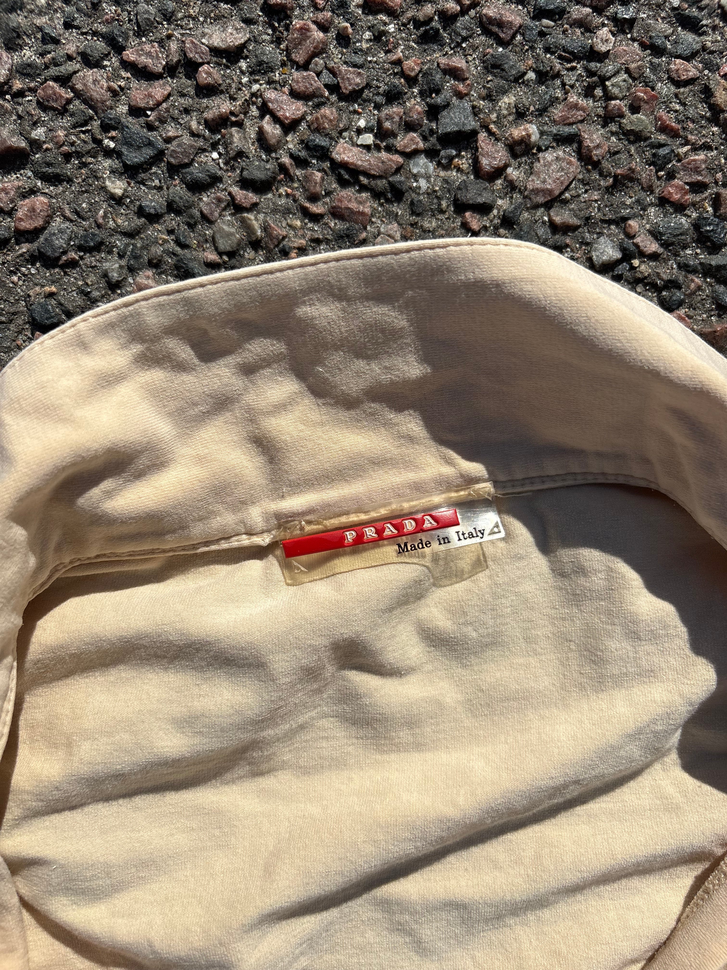 2000s Prada 3/4 sleeves beige shirt