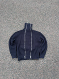 Double zipper heavy navy sweater