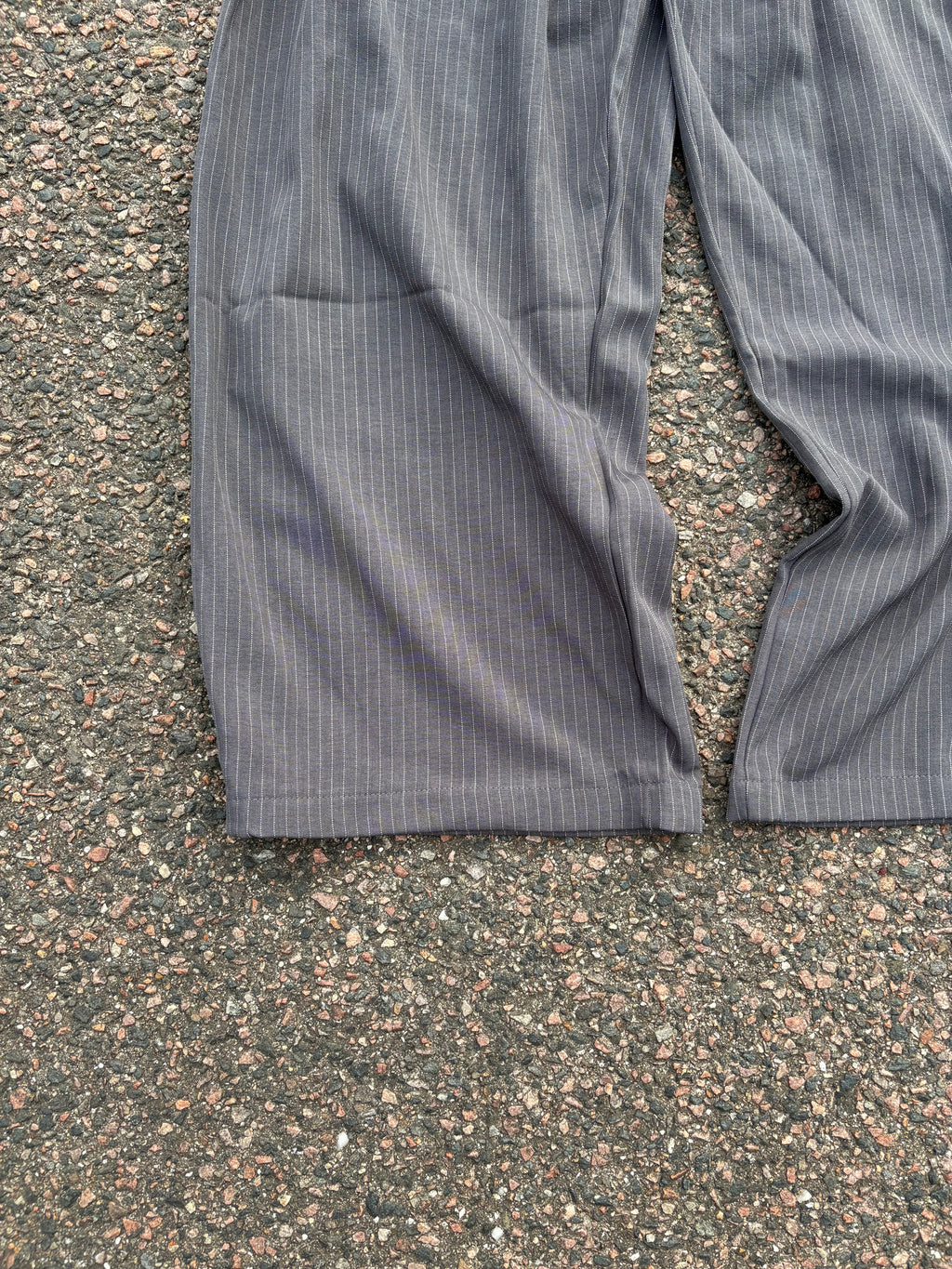 4 button Dolce & Gabbana wide fit gray striped suit pants