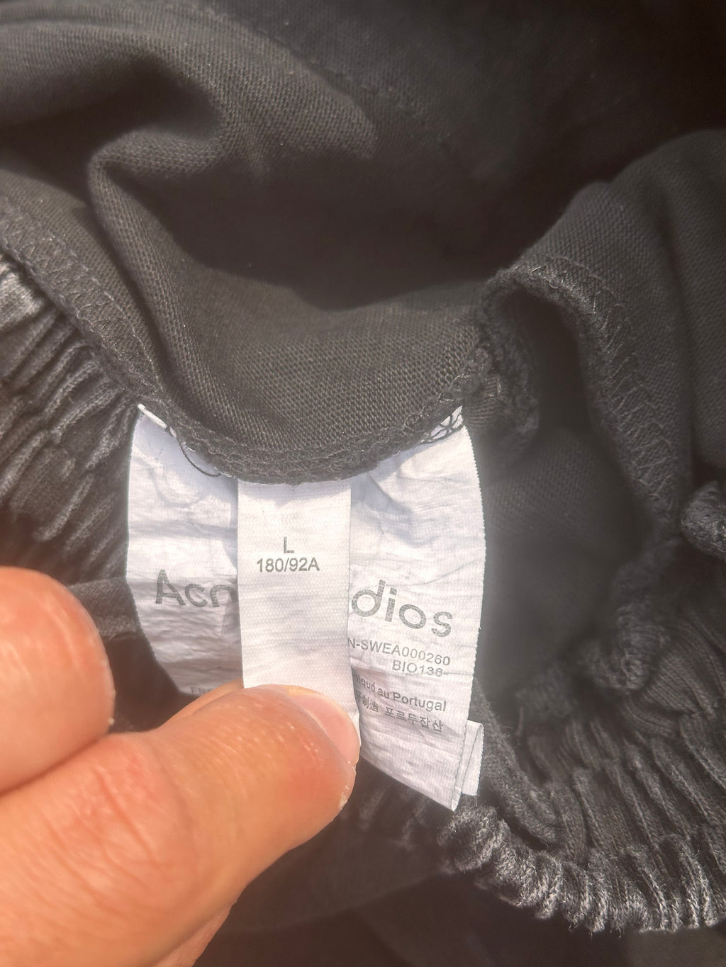 Acne studios black joggers