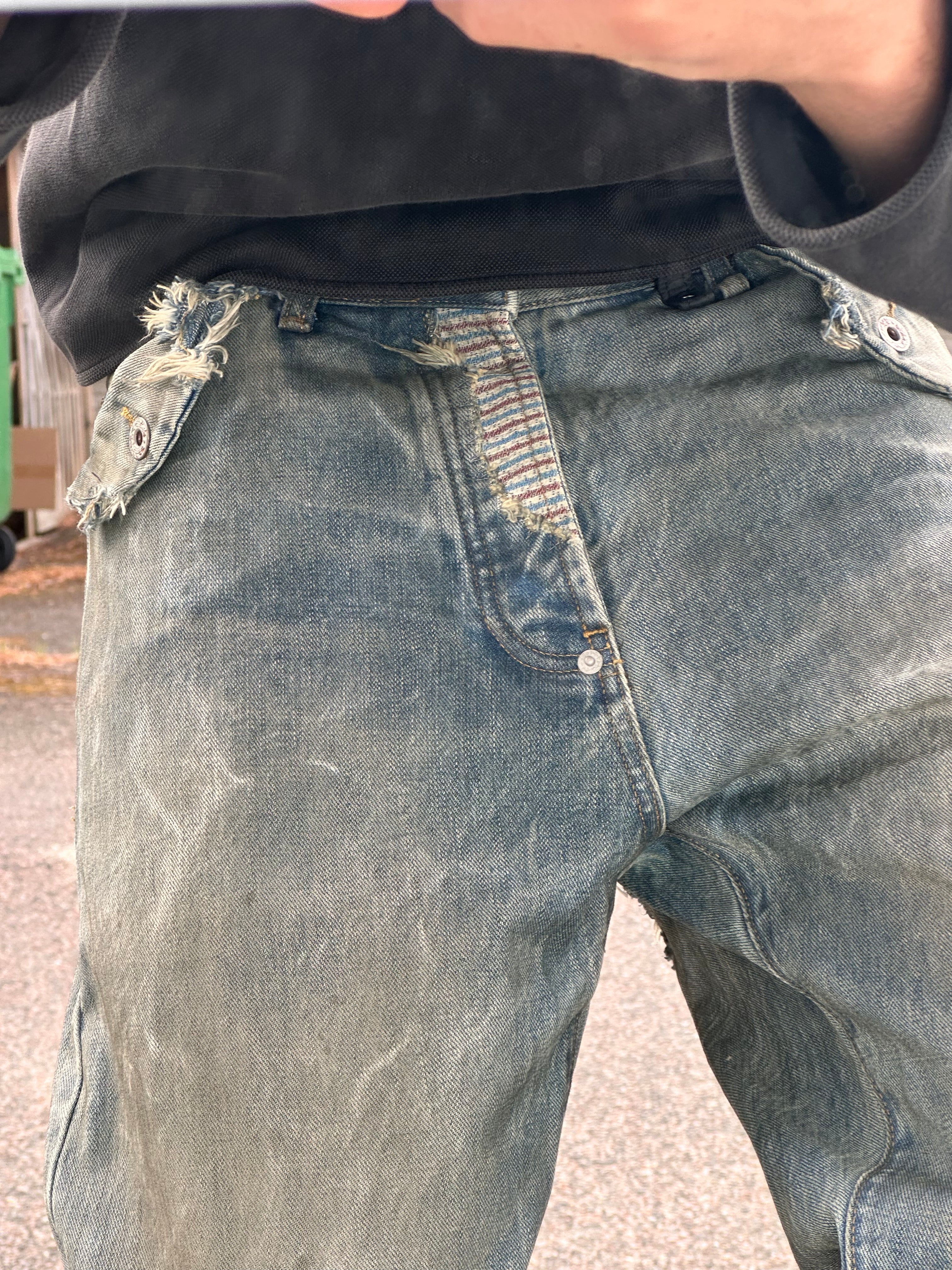 No faith studios bootcut reworked selvedge denim jeans