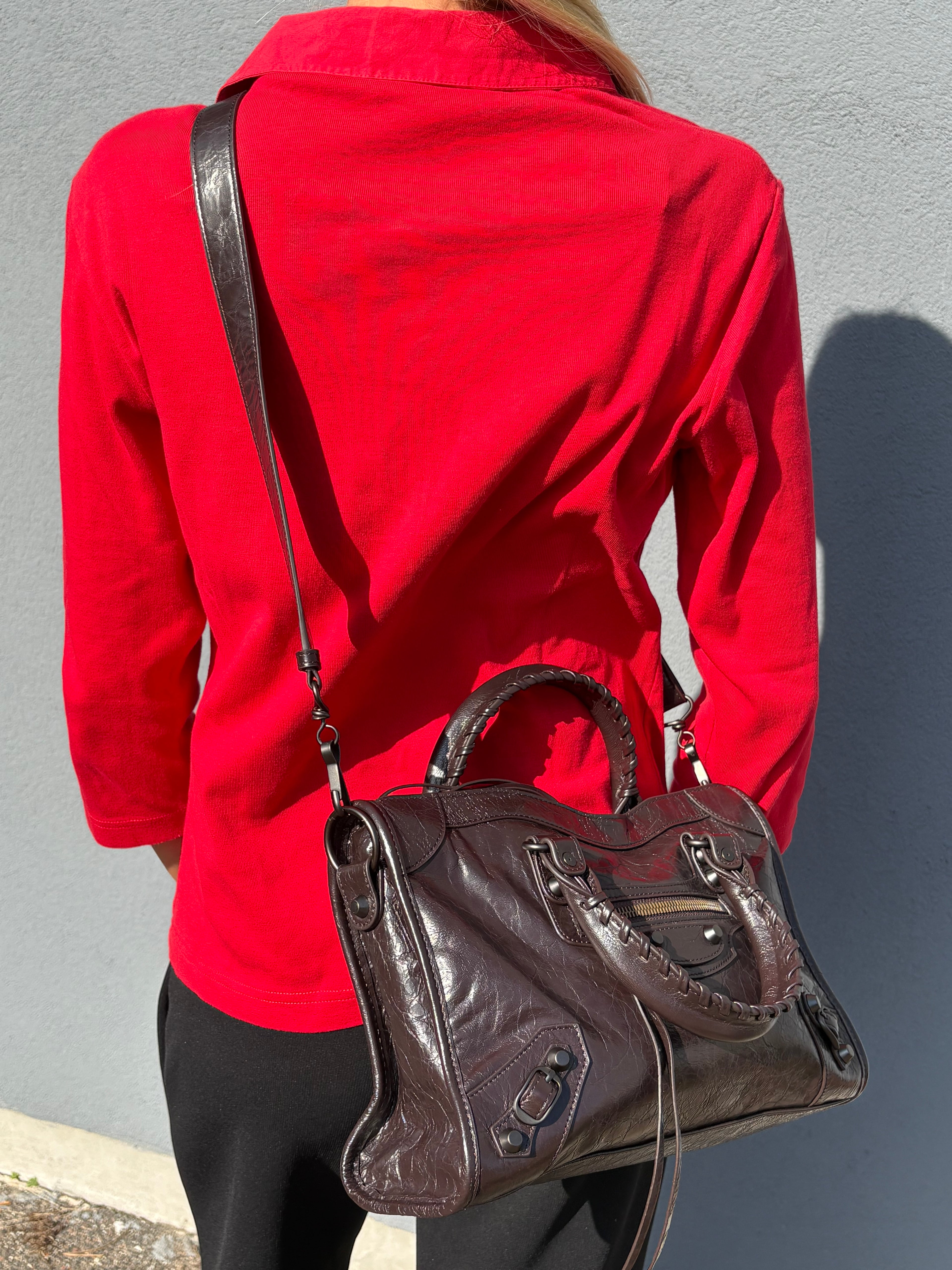 Balenciaga le city bag small coffee brown