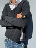 Stone Island v neck Paul Harvey era faded black