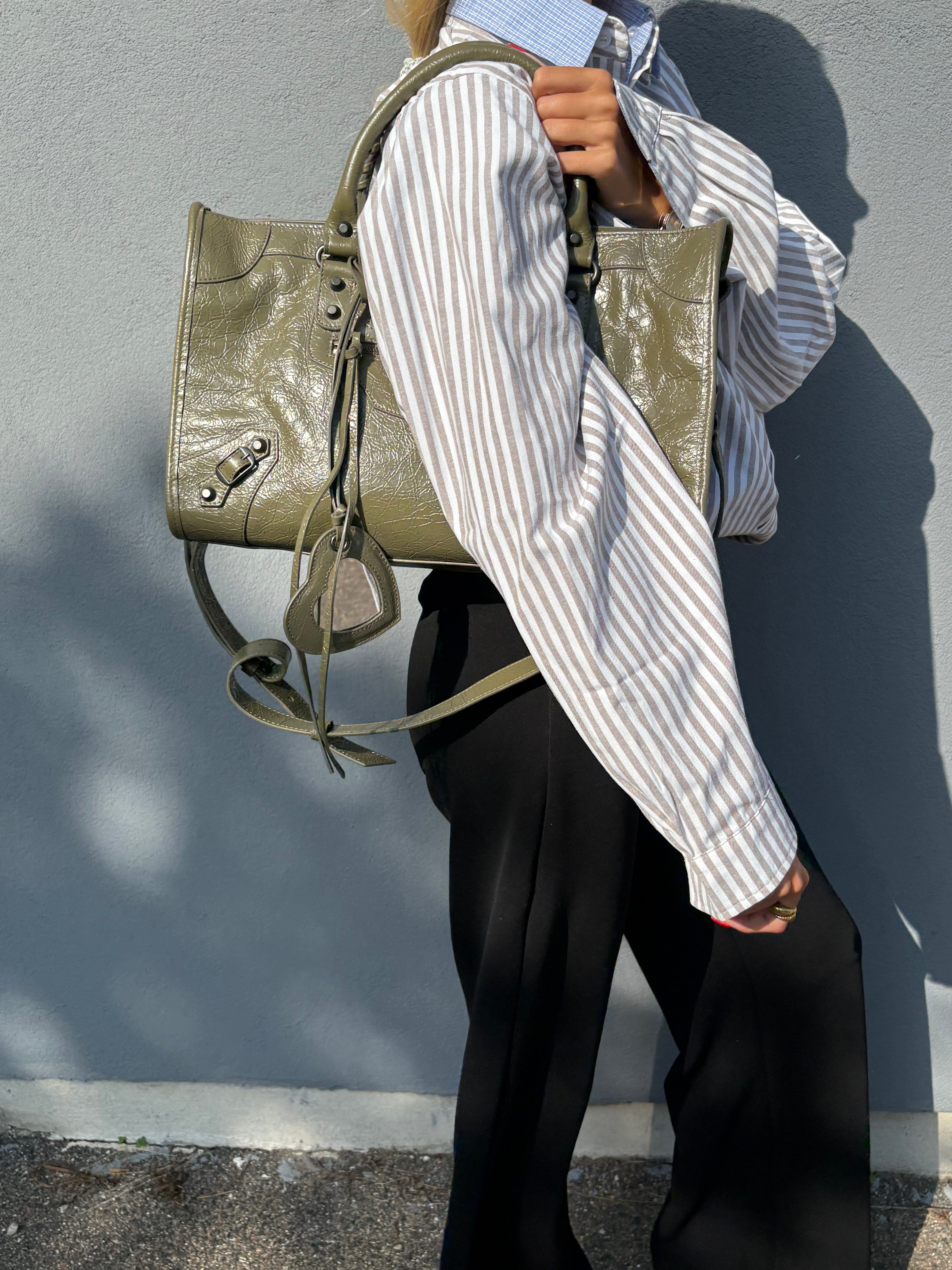 Balenciaga le city bag Dark green