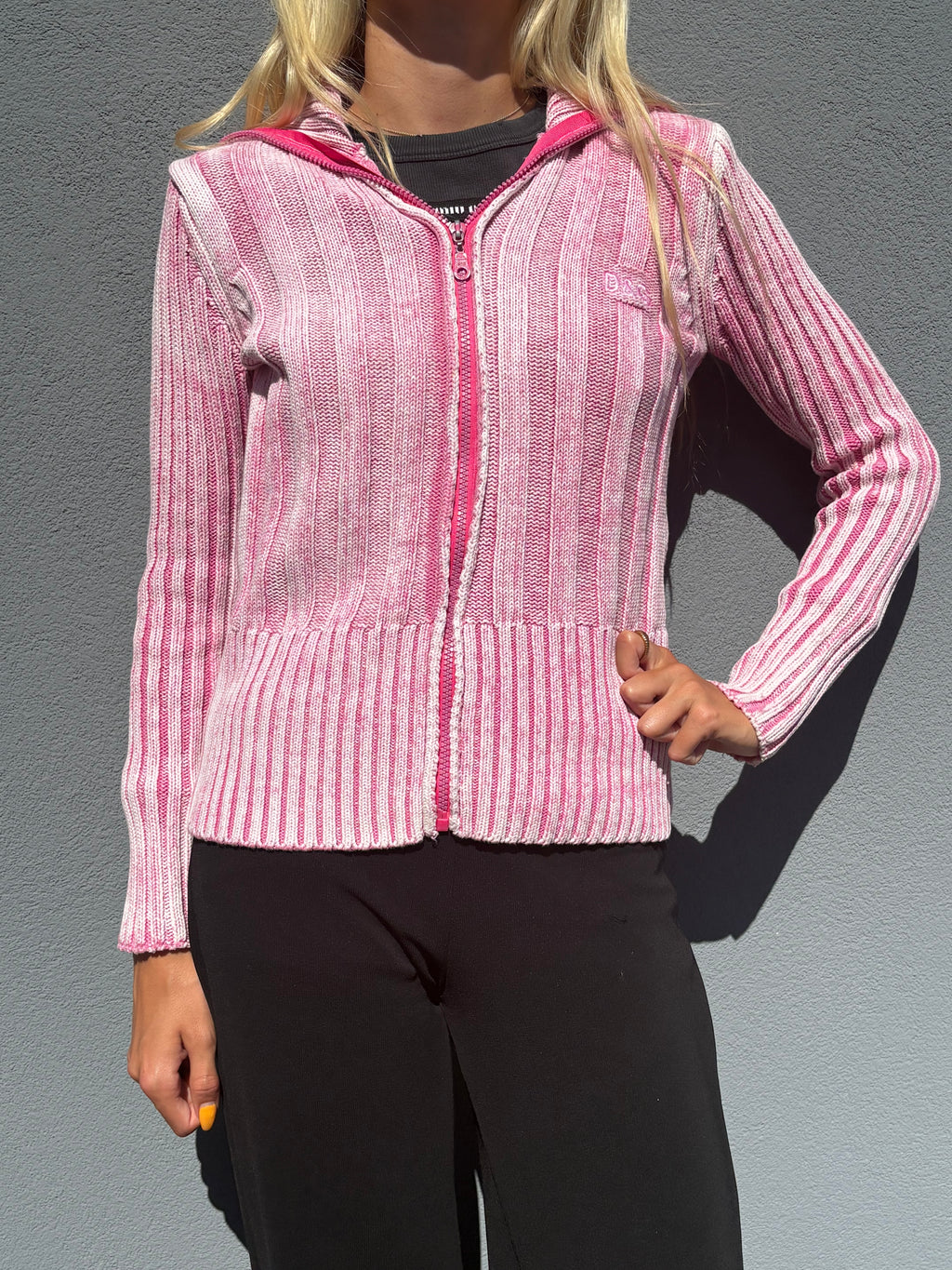 dolce & gabbana pink zip up 1990s vintage