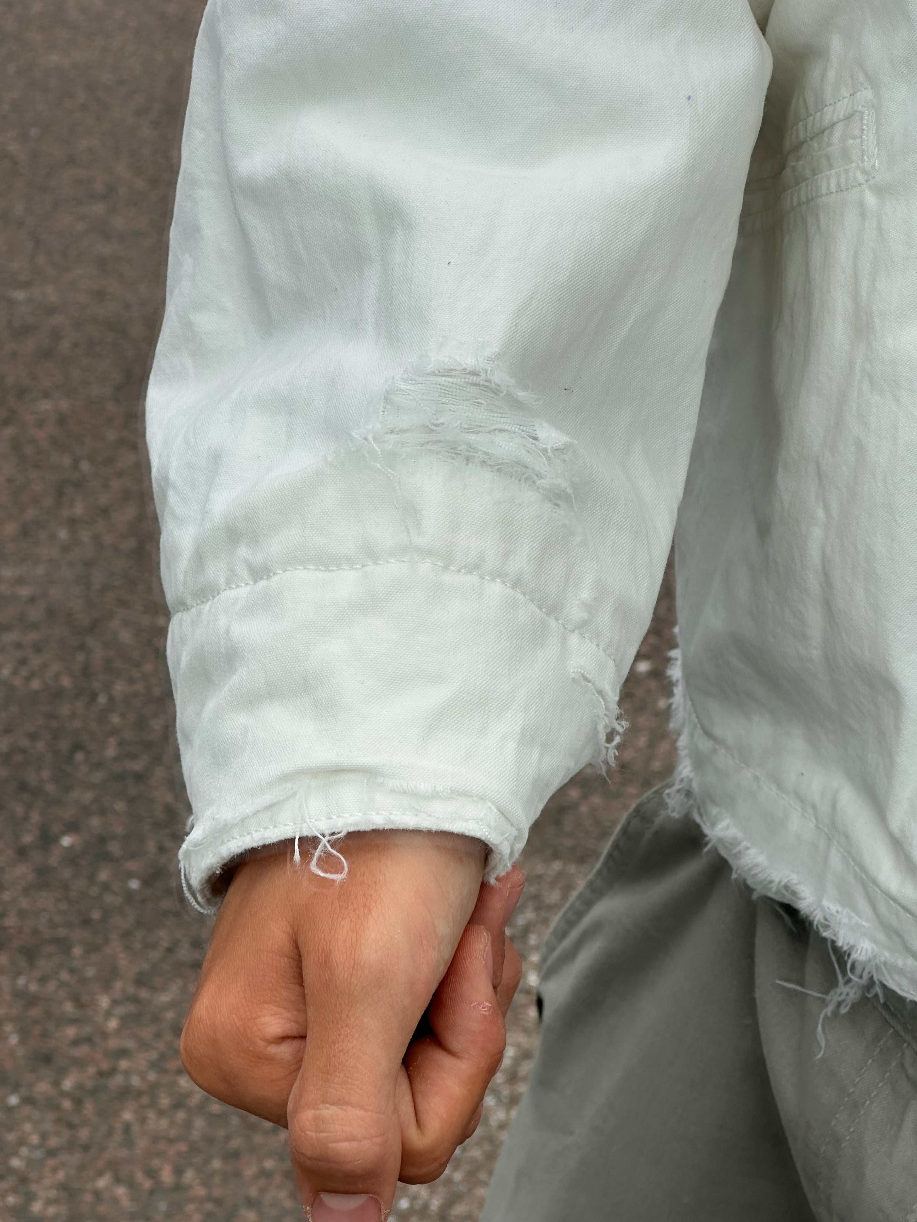 MM6 Maison Margiela white distressed warm jacket