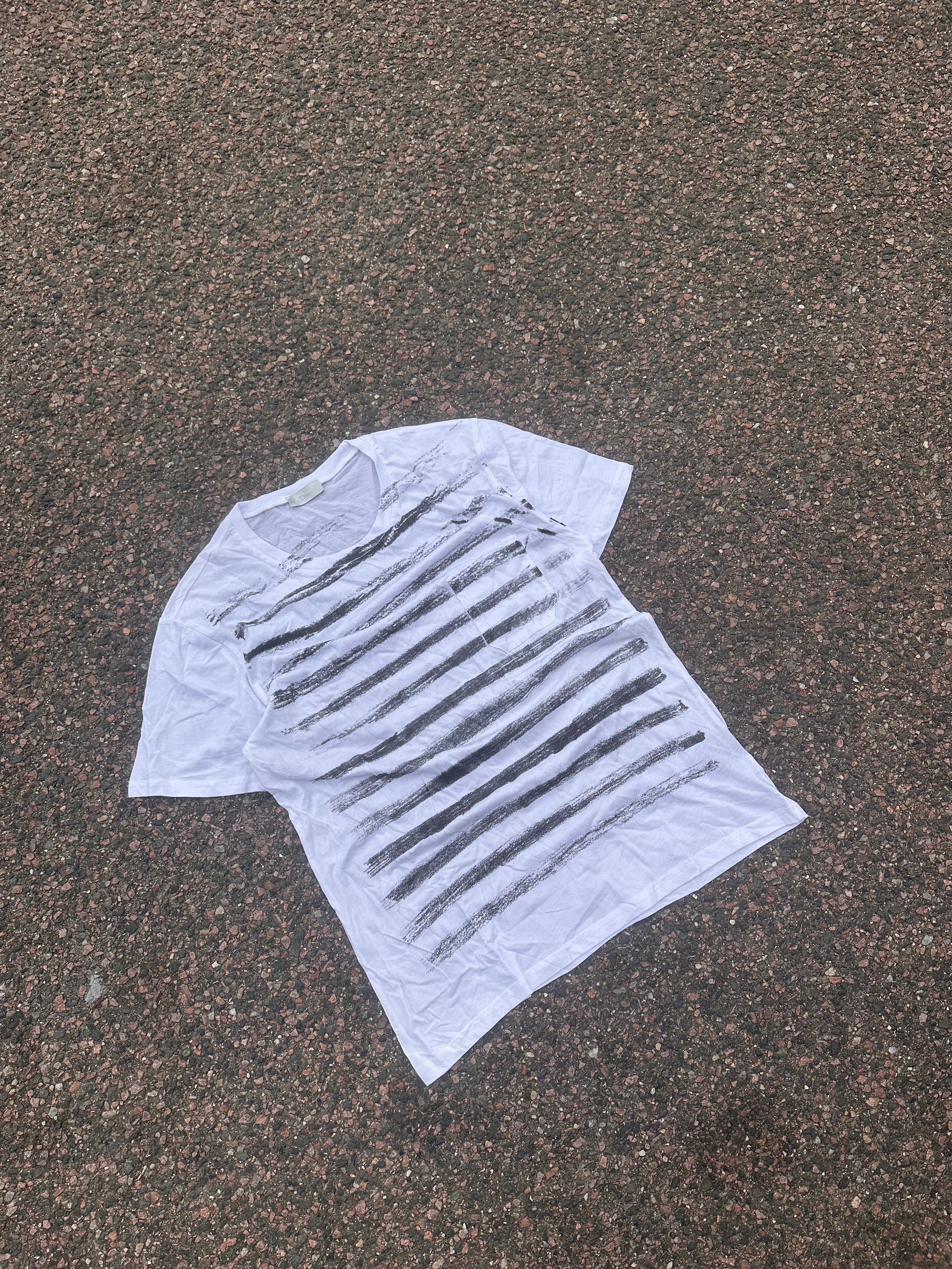 Dior Hedi slimane era striped t shirt White