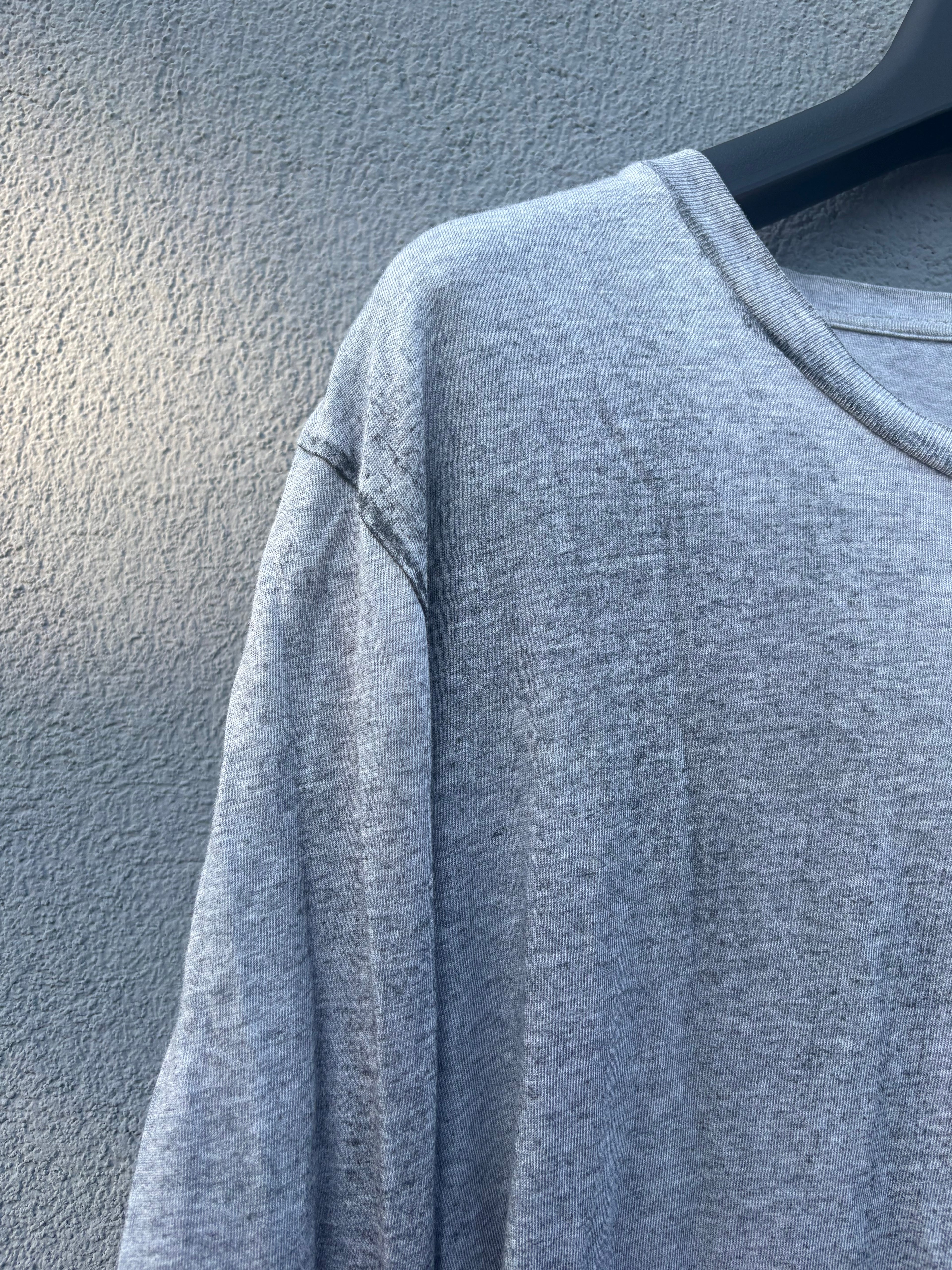 Maison Martin Margiela washed beat up gray long sleeve