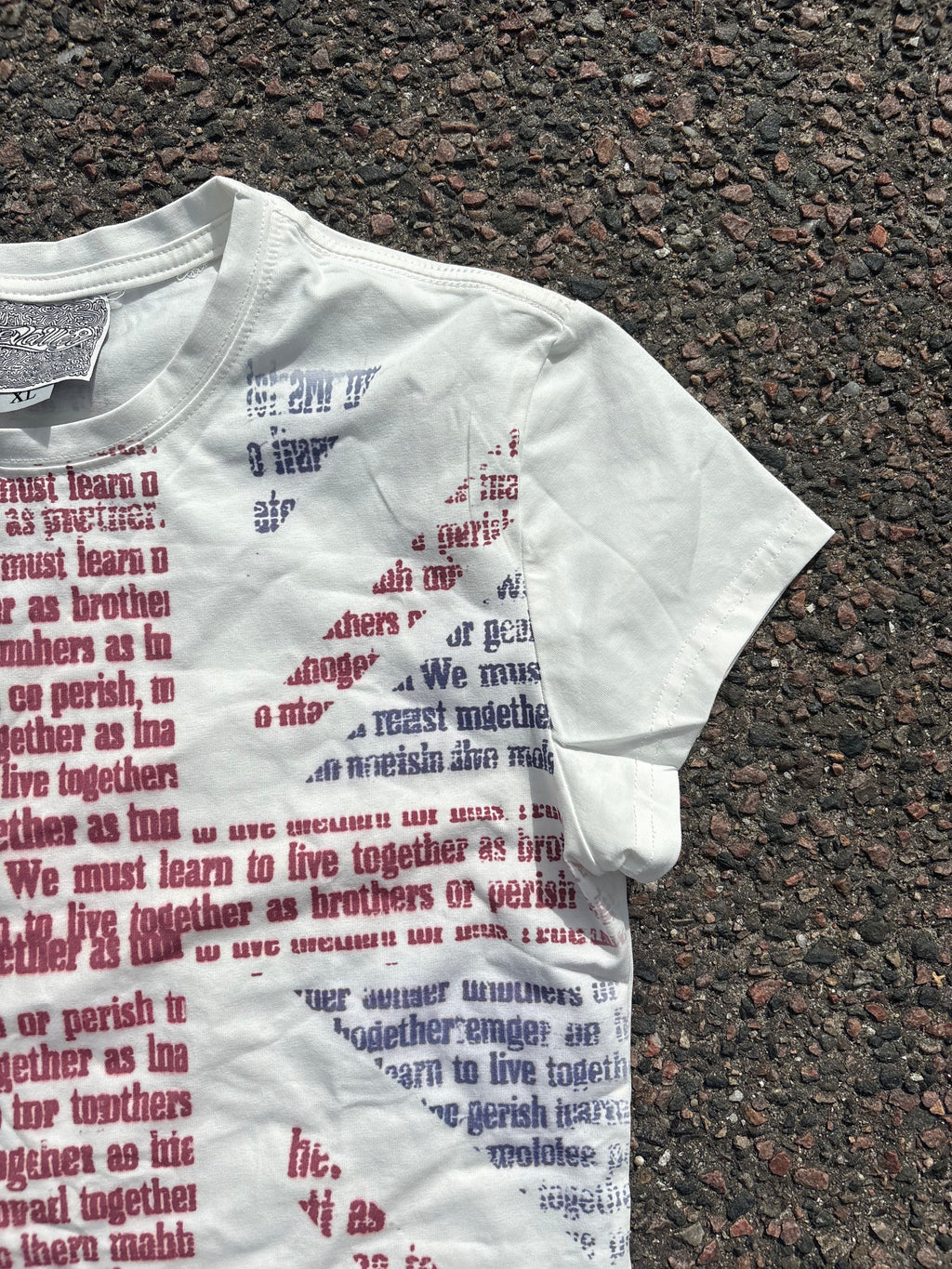 Vintage 2000s UK flag baby tee white