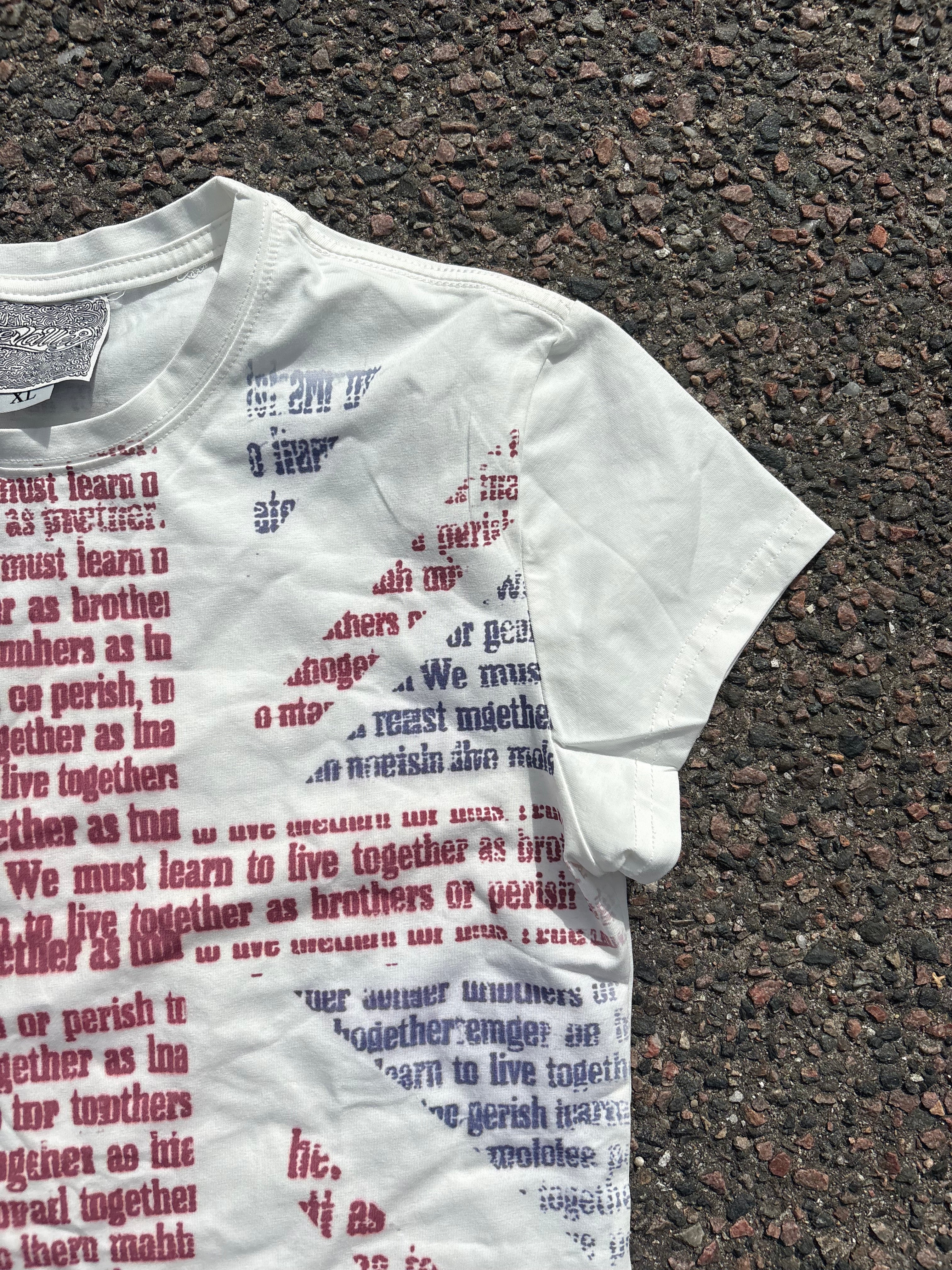 Vintage 2000s UK flag baby tee white