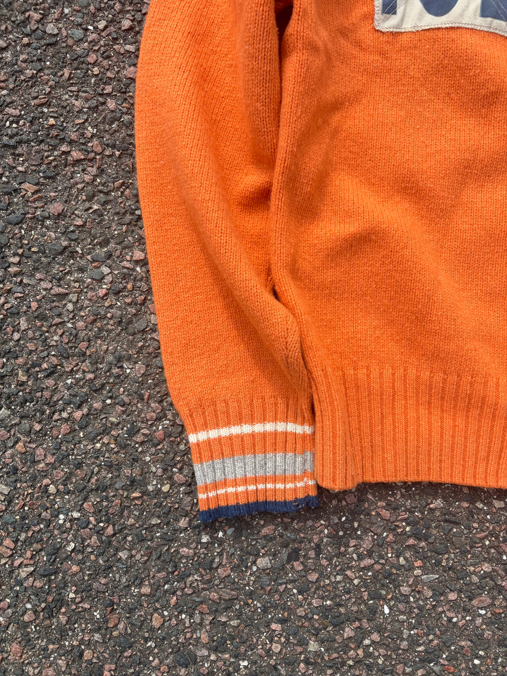 1990s Vintage Norwegian wool zip up orange
