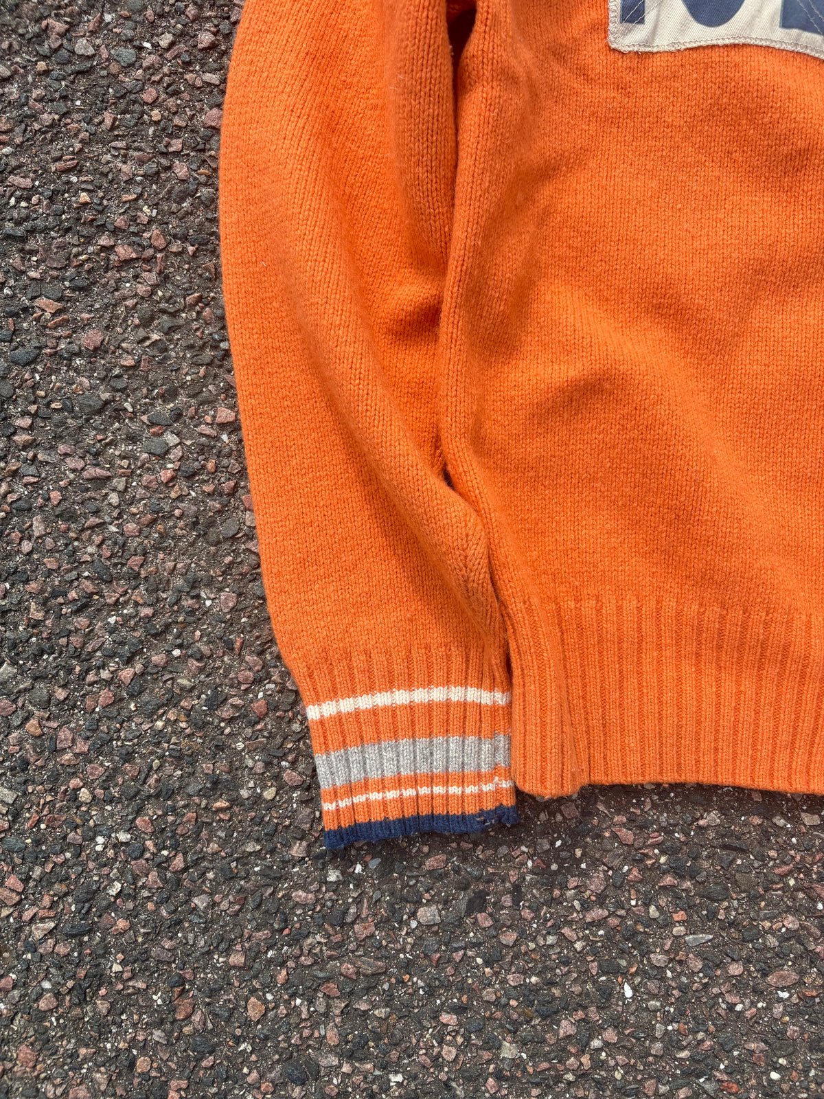1990s Vintage Norwegian wool zip up orange