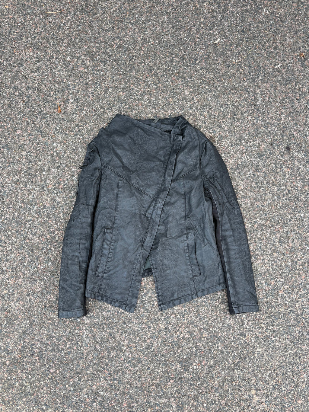 MM6 Martin Margiela leather asymmetrical jacket