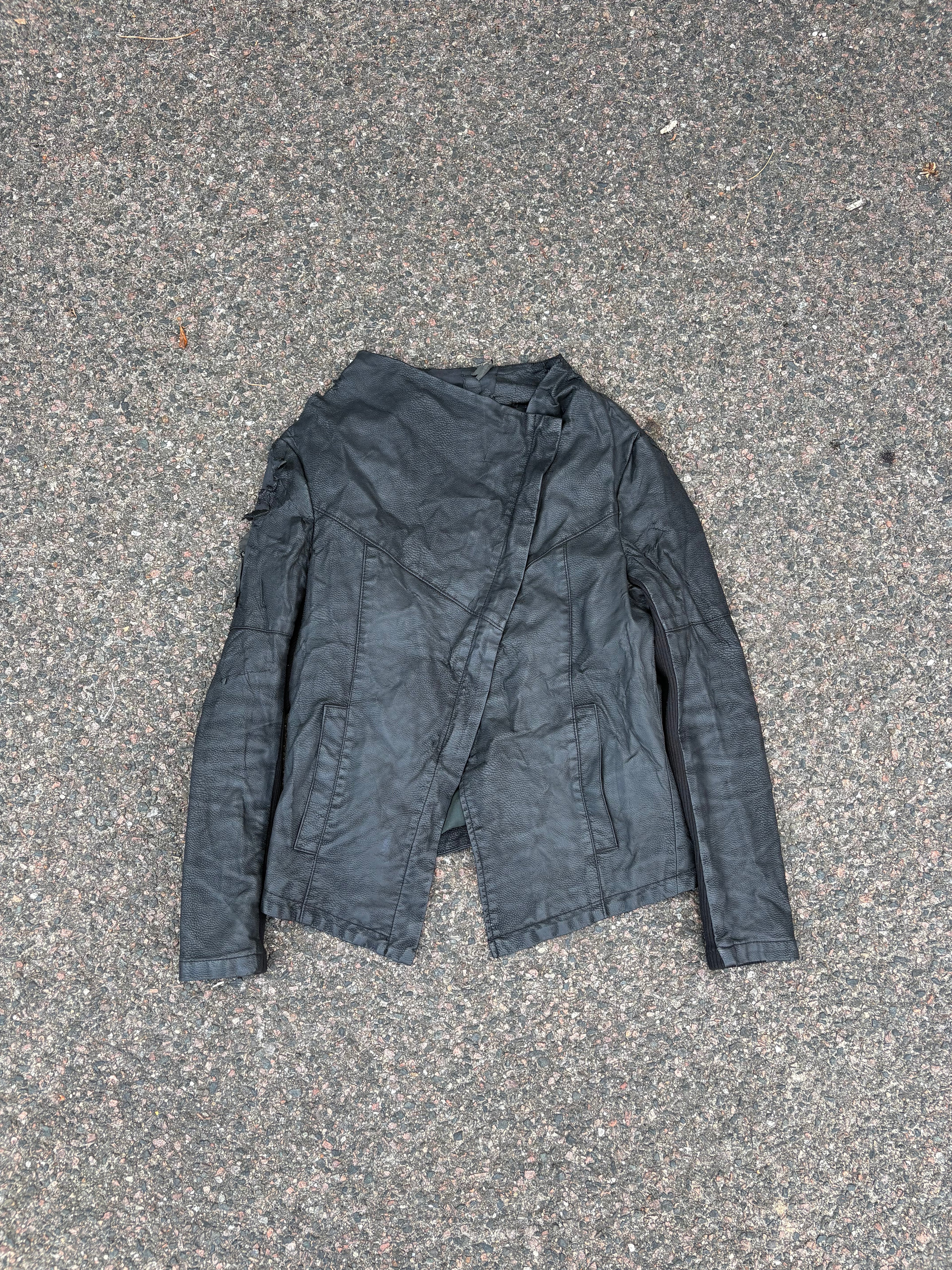 MM6 Martin Margiela leather asymmetrical jacket
