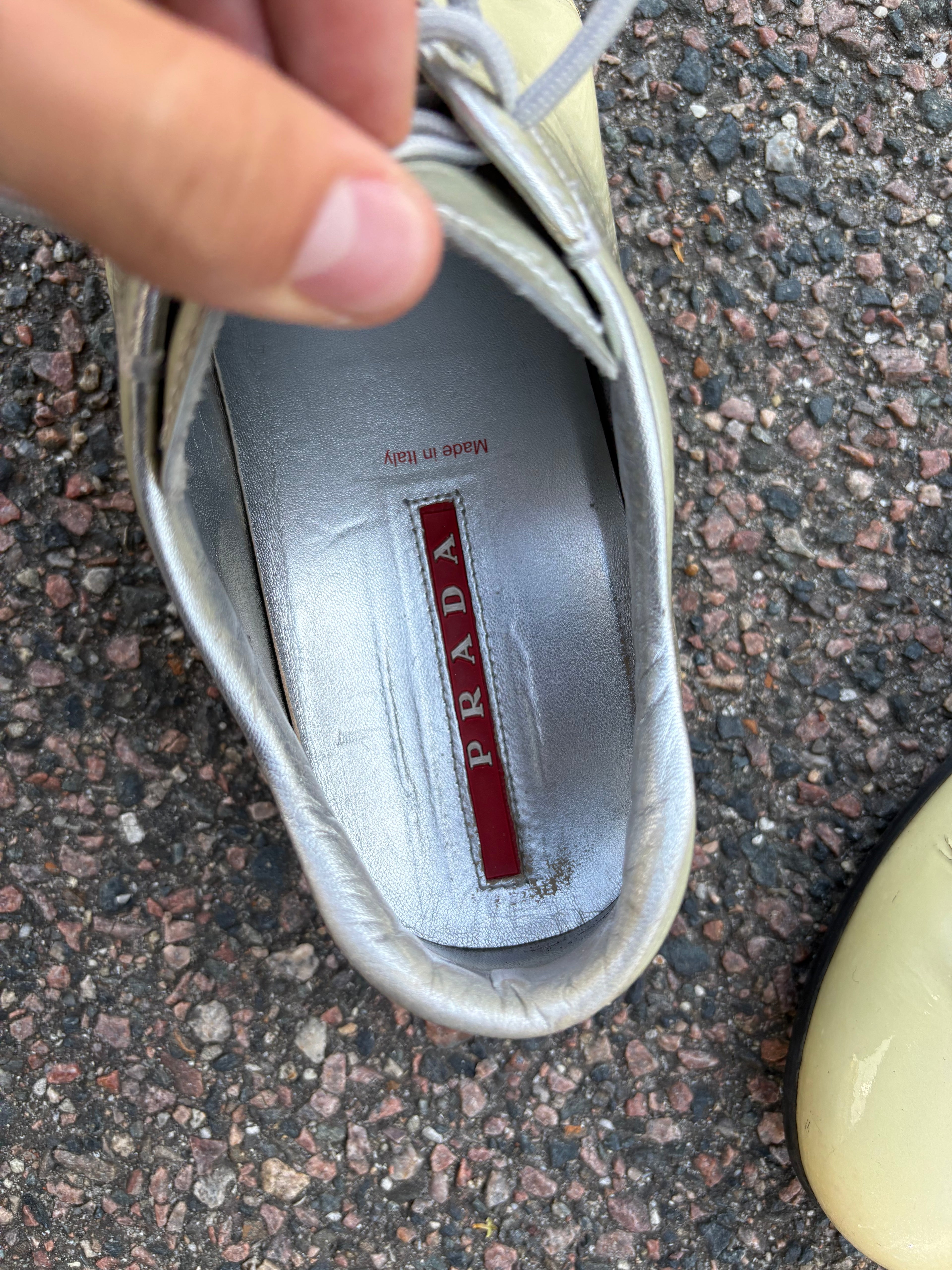 Prada faded cream vintage sneakers