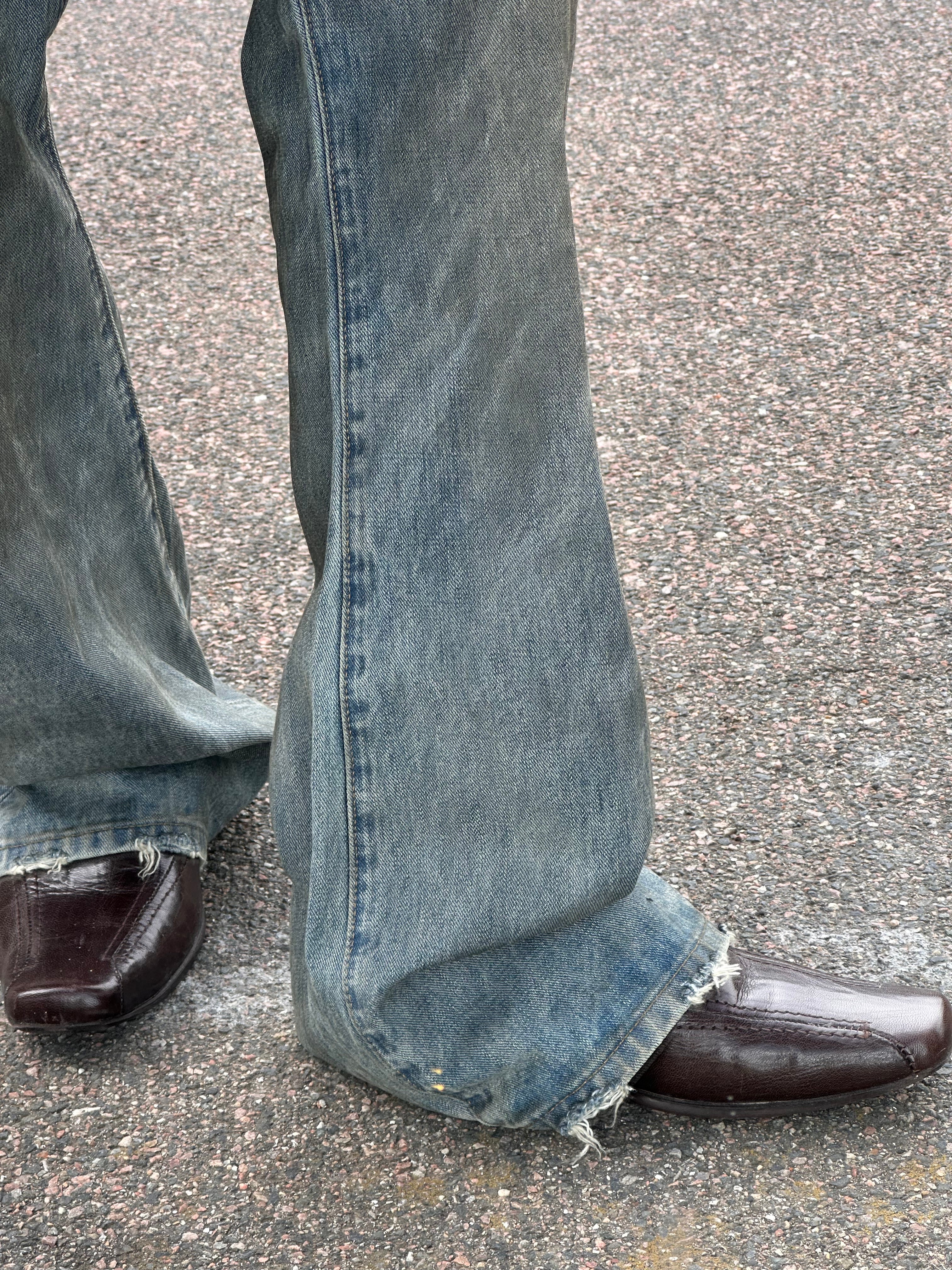 No faith studios bootcut reworked selvedge denim jeans