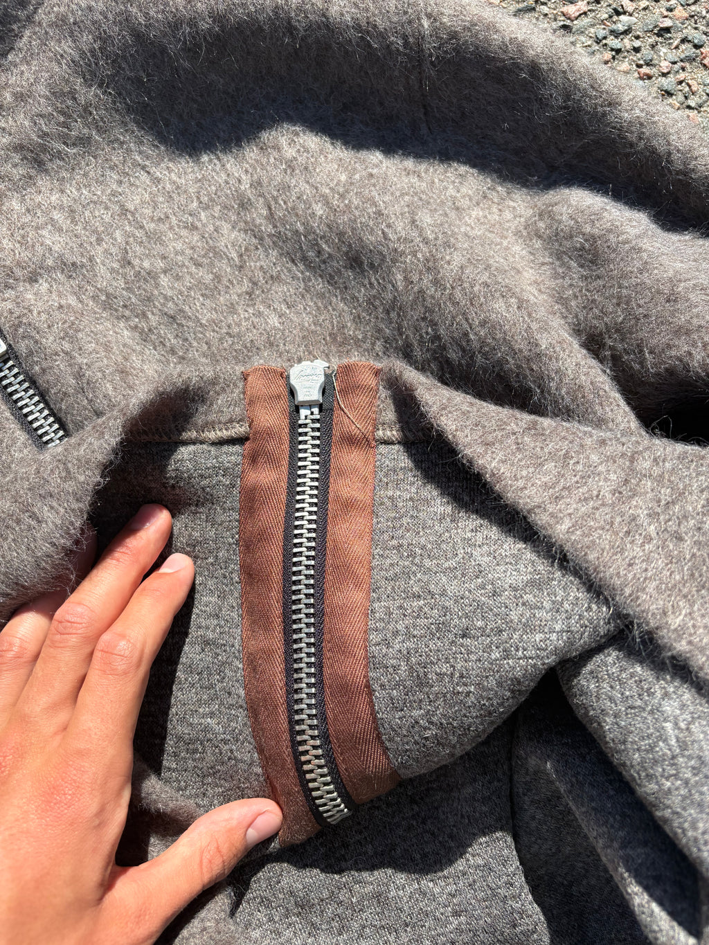 Our legacy fur full zip brown