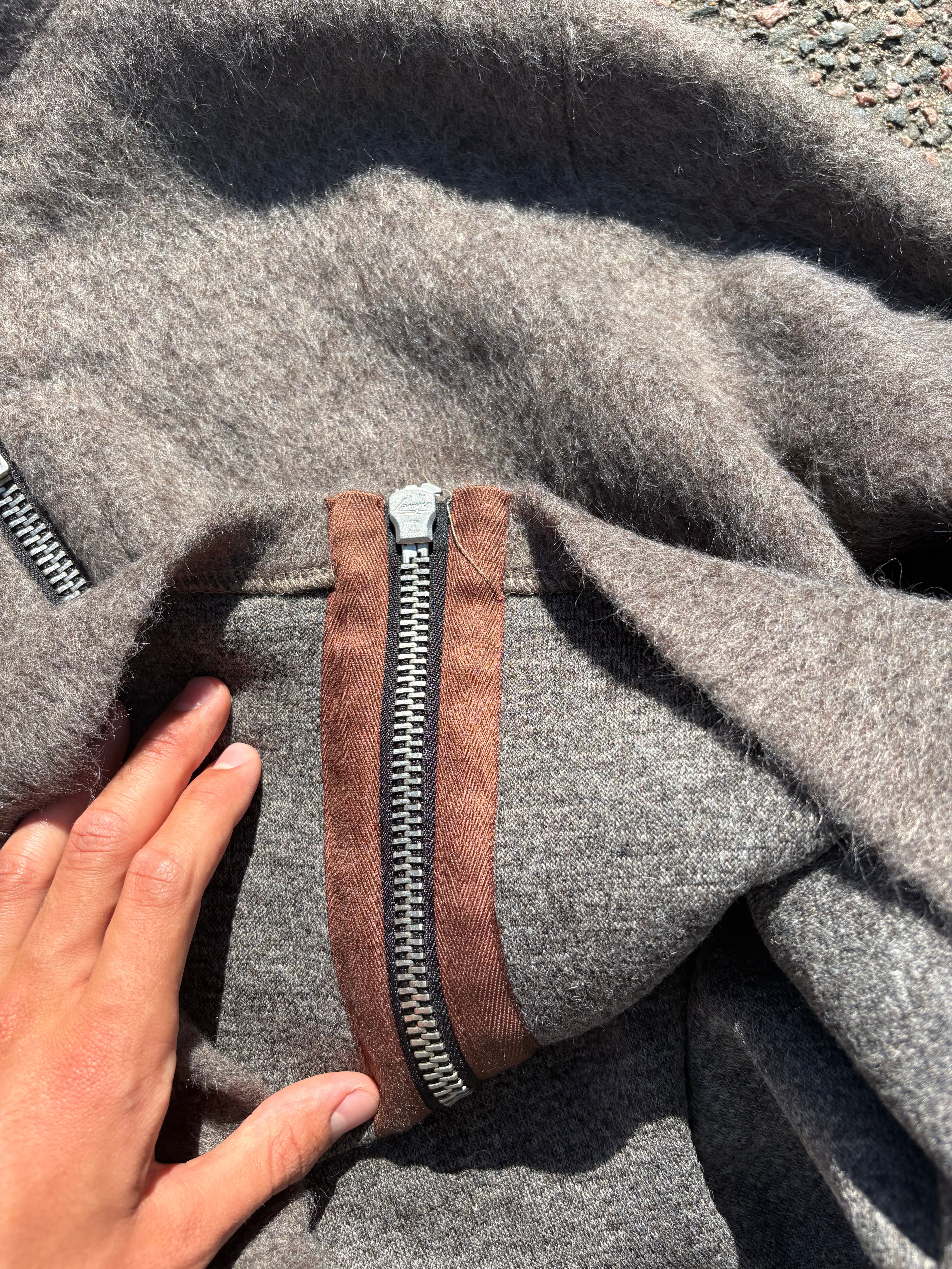 Our legacy fur full zip brown
