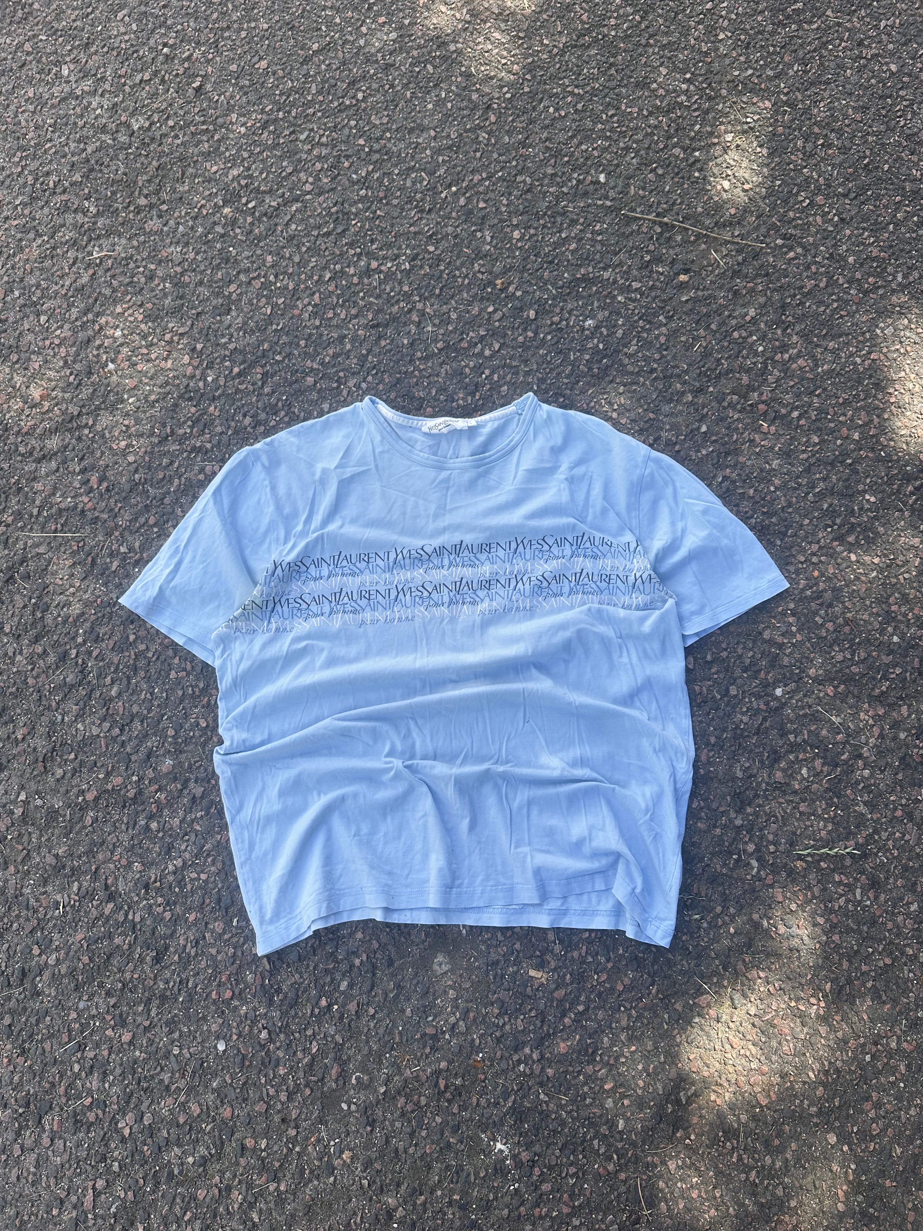 Yves Saint Laurent baby blue logo tee
