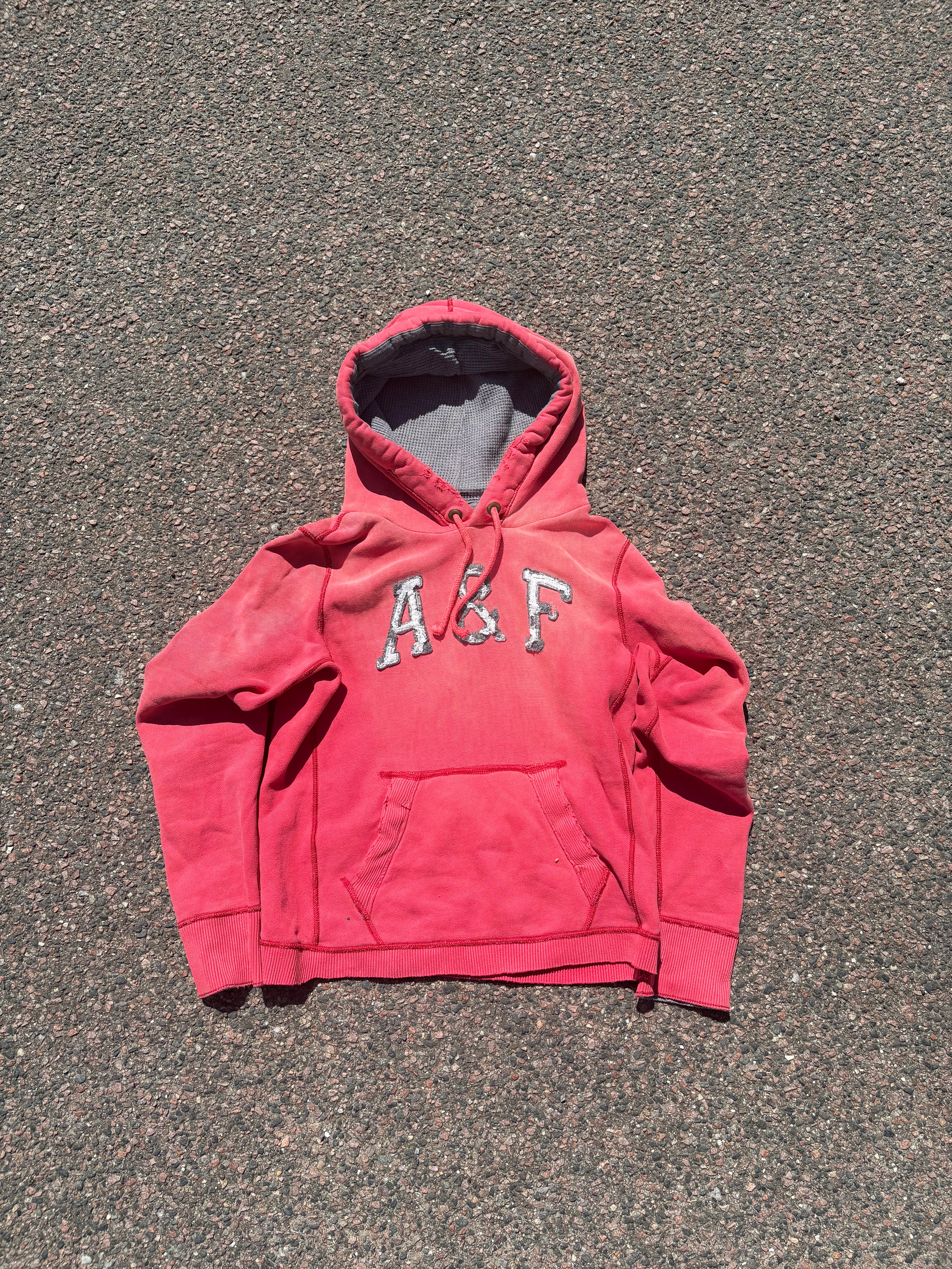 Vintage 2000s Abercrombie faded red cropped hoodie