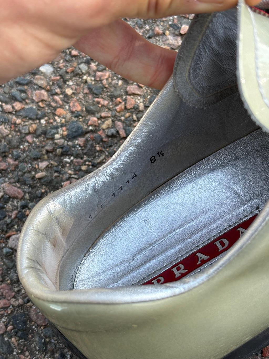 Prada faded cream vintage sneakers