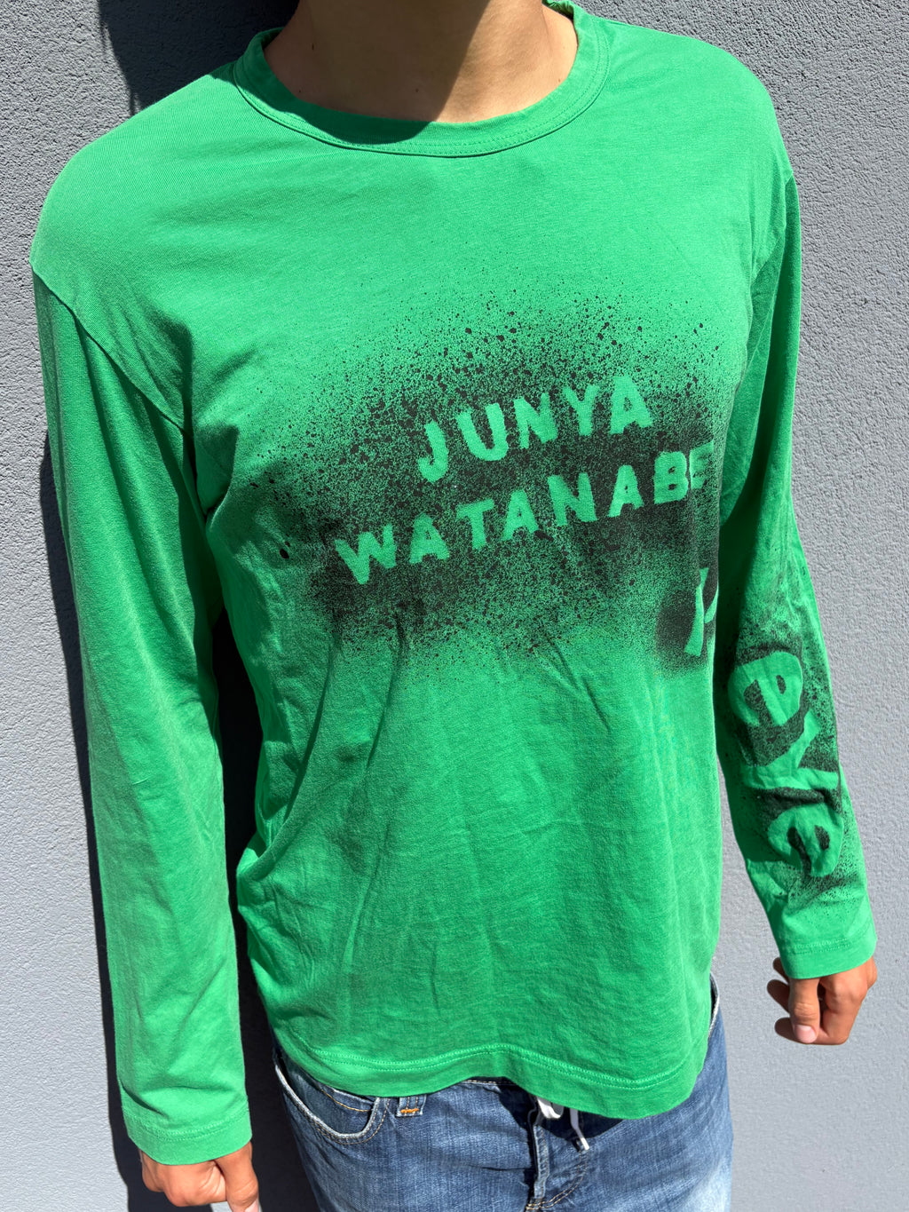 Junya watanabe painted logo long sleeve green