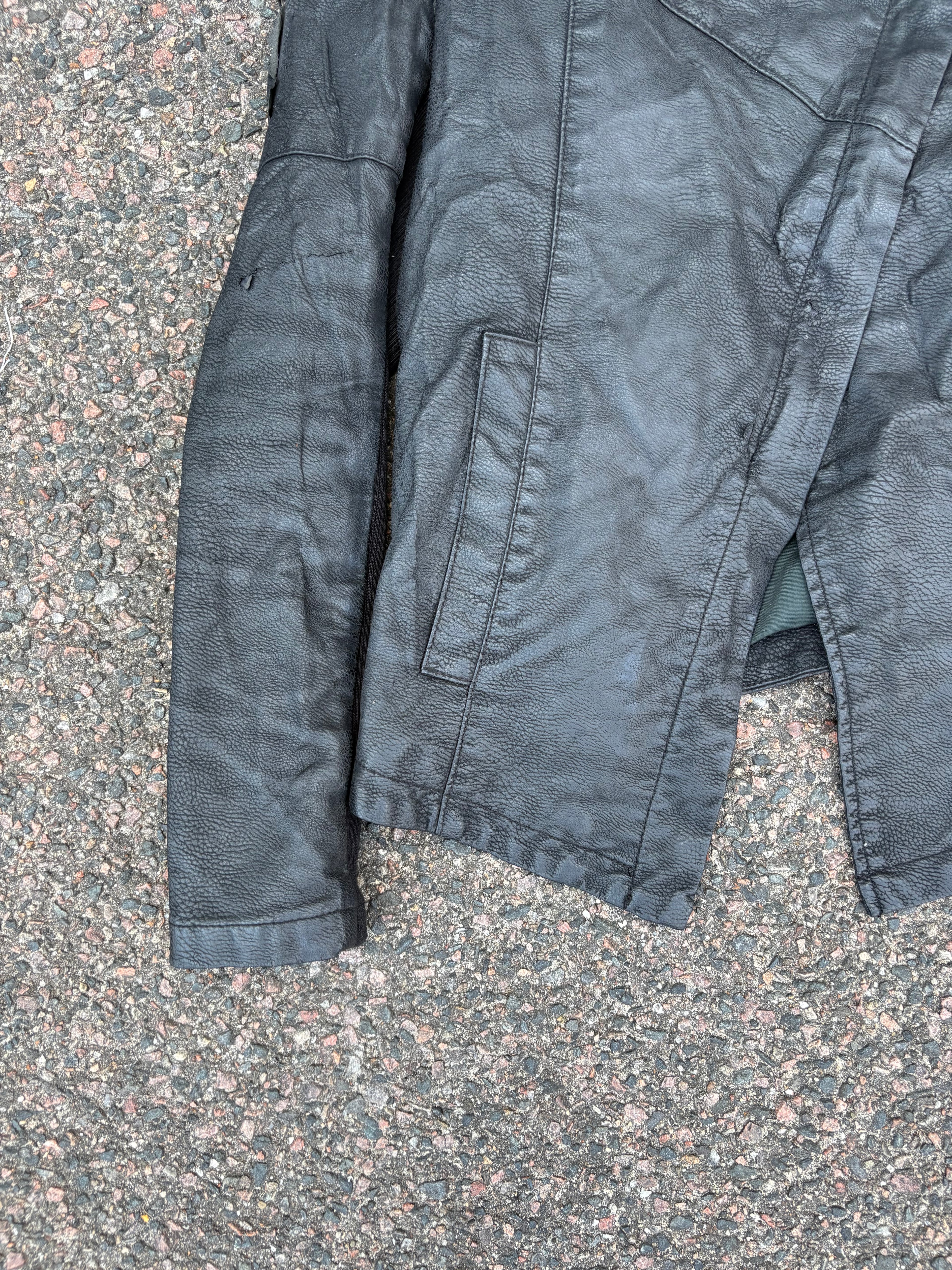 MM6 Martin Margiela leather asymmetrical jacket