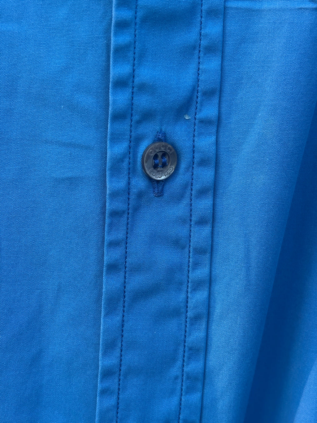 2000s Gucci Tom ford era Blue button up shirt