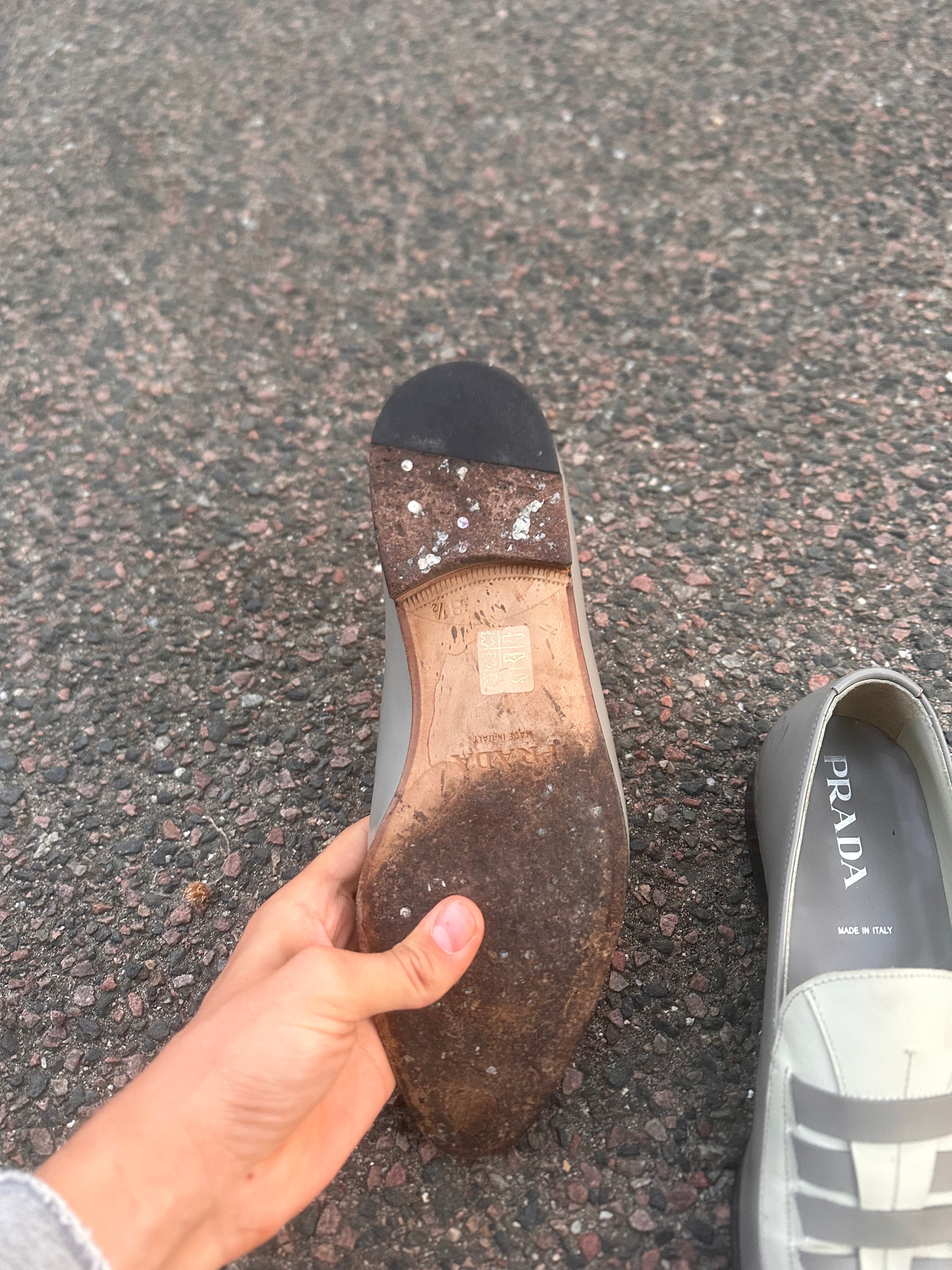 Prada White/gray vintage 2000s loafers