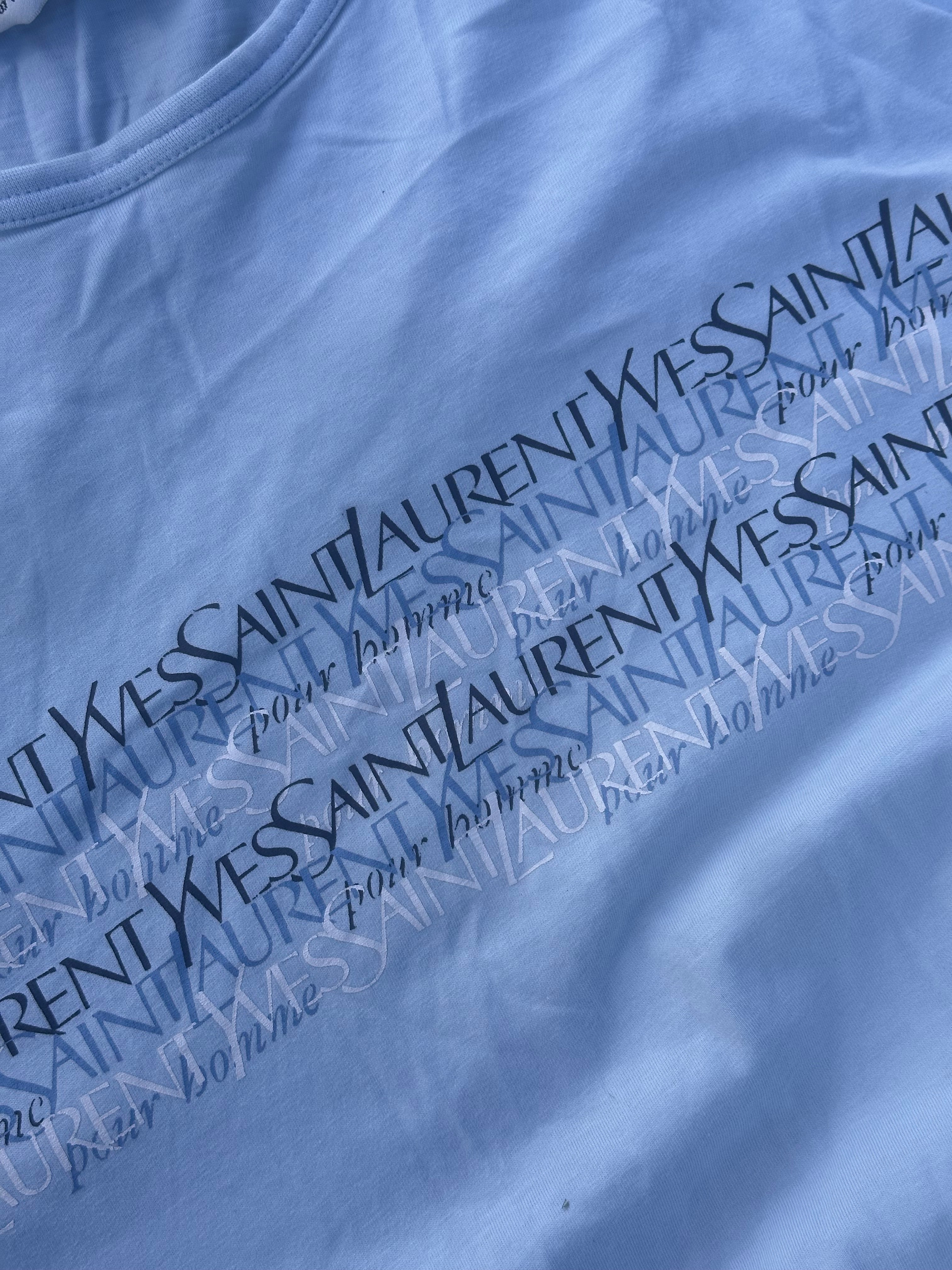 Yves Saint Laurent baby blue logo tee