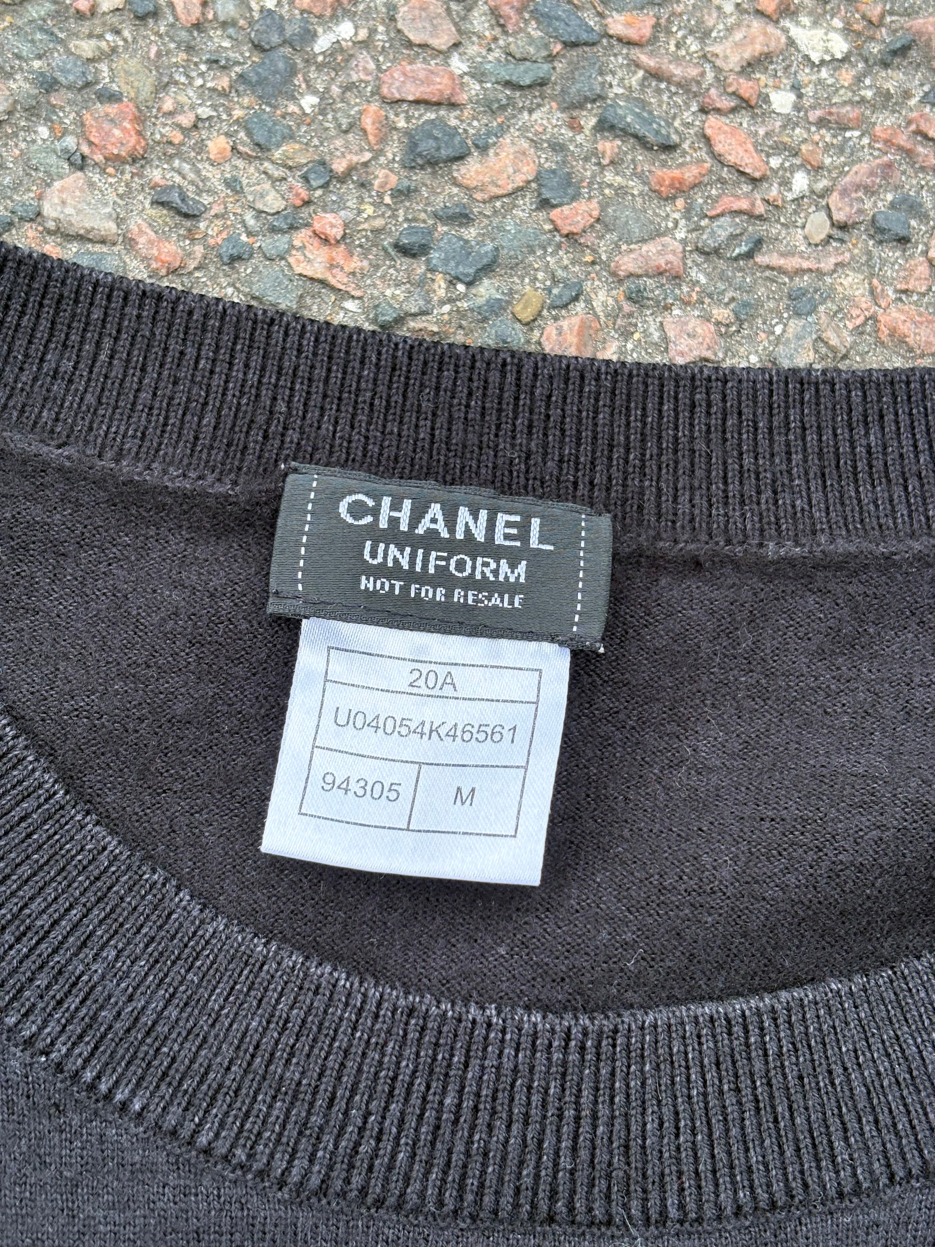 Chanel uniform cotton/wool blend shirt black