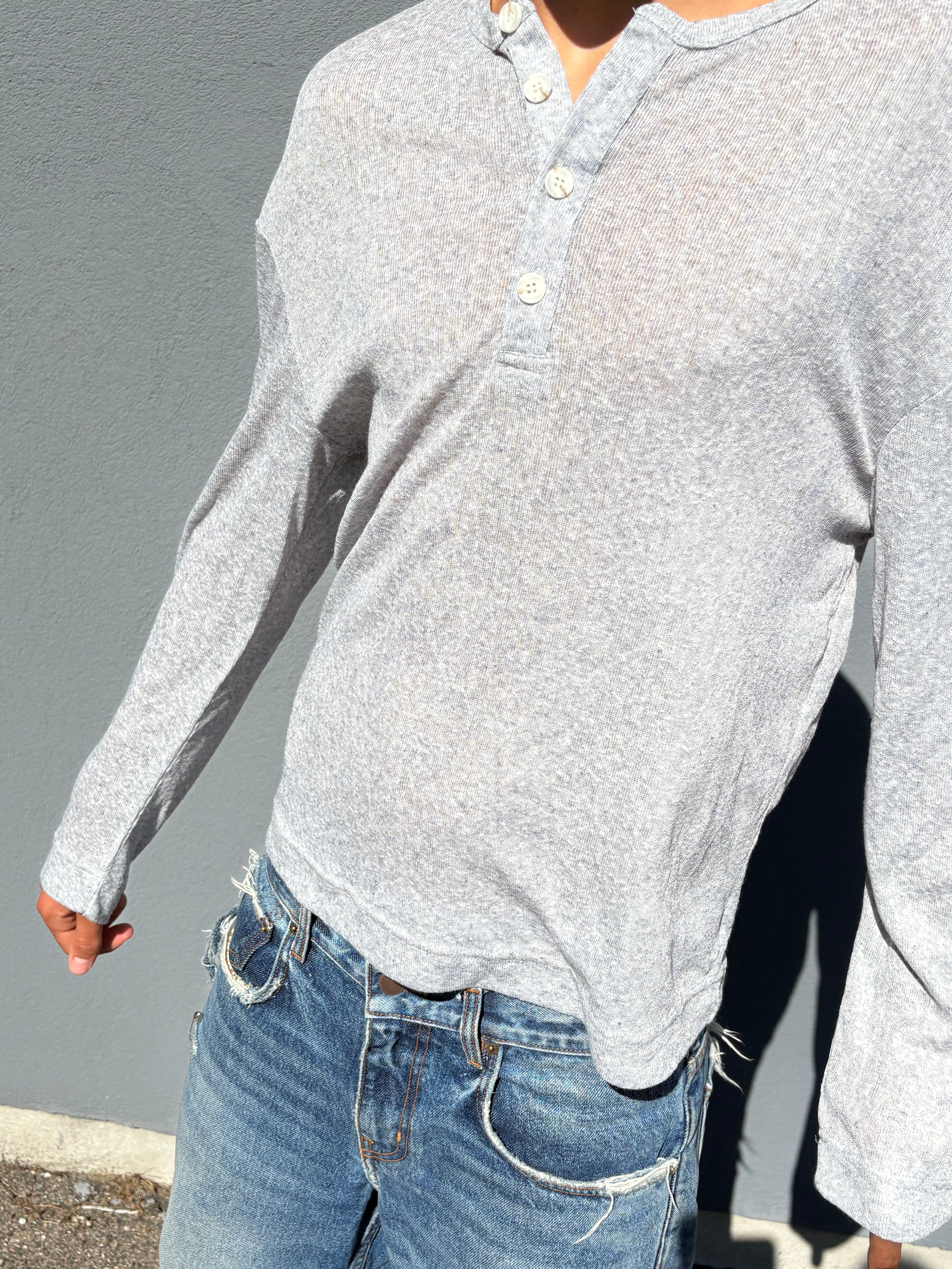 Vintage Thin gray summer Henley