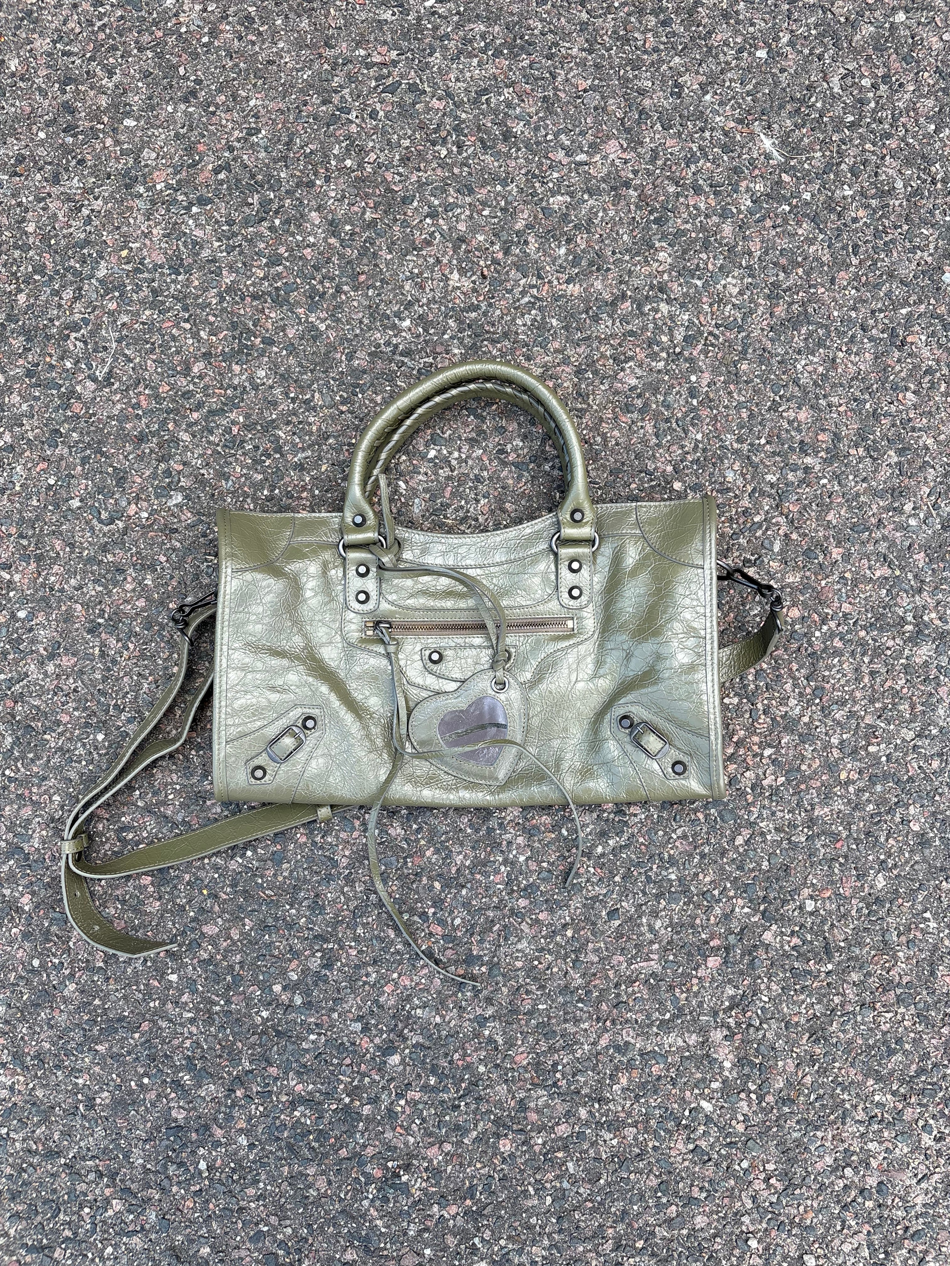 Balenciaga le city bag Dark green