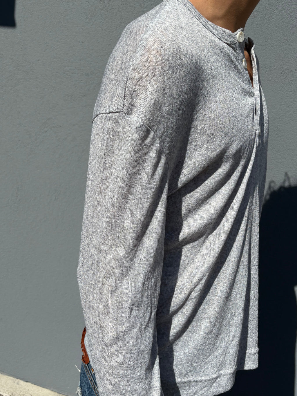 Vintage Thin gray summer Henley