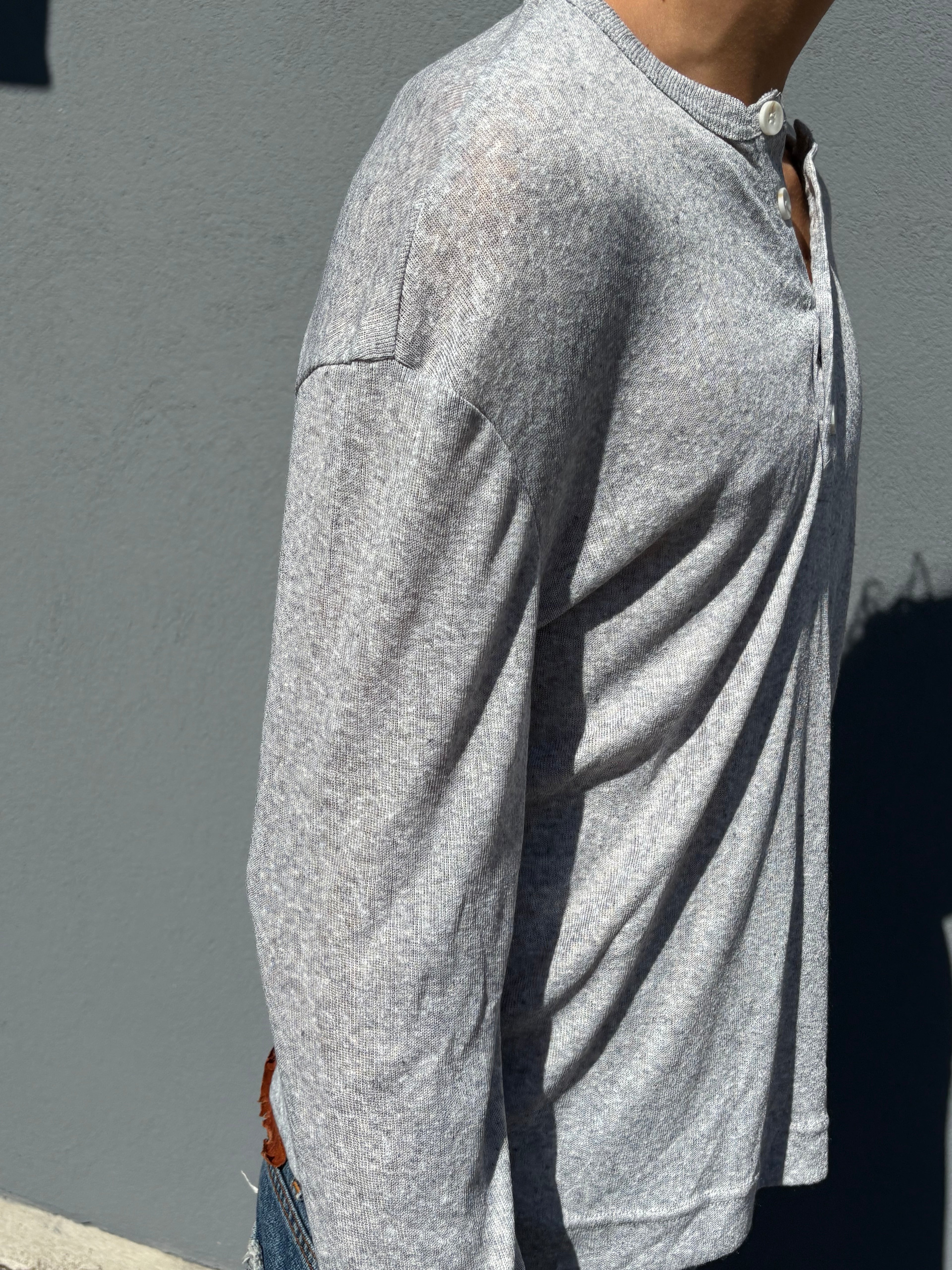 Vintage Thin gray summer Henley