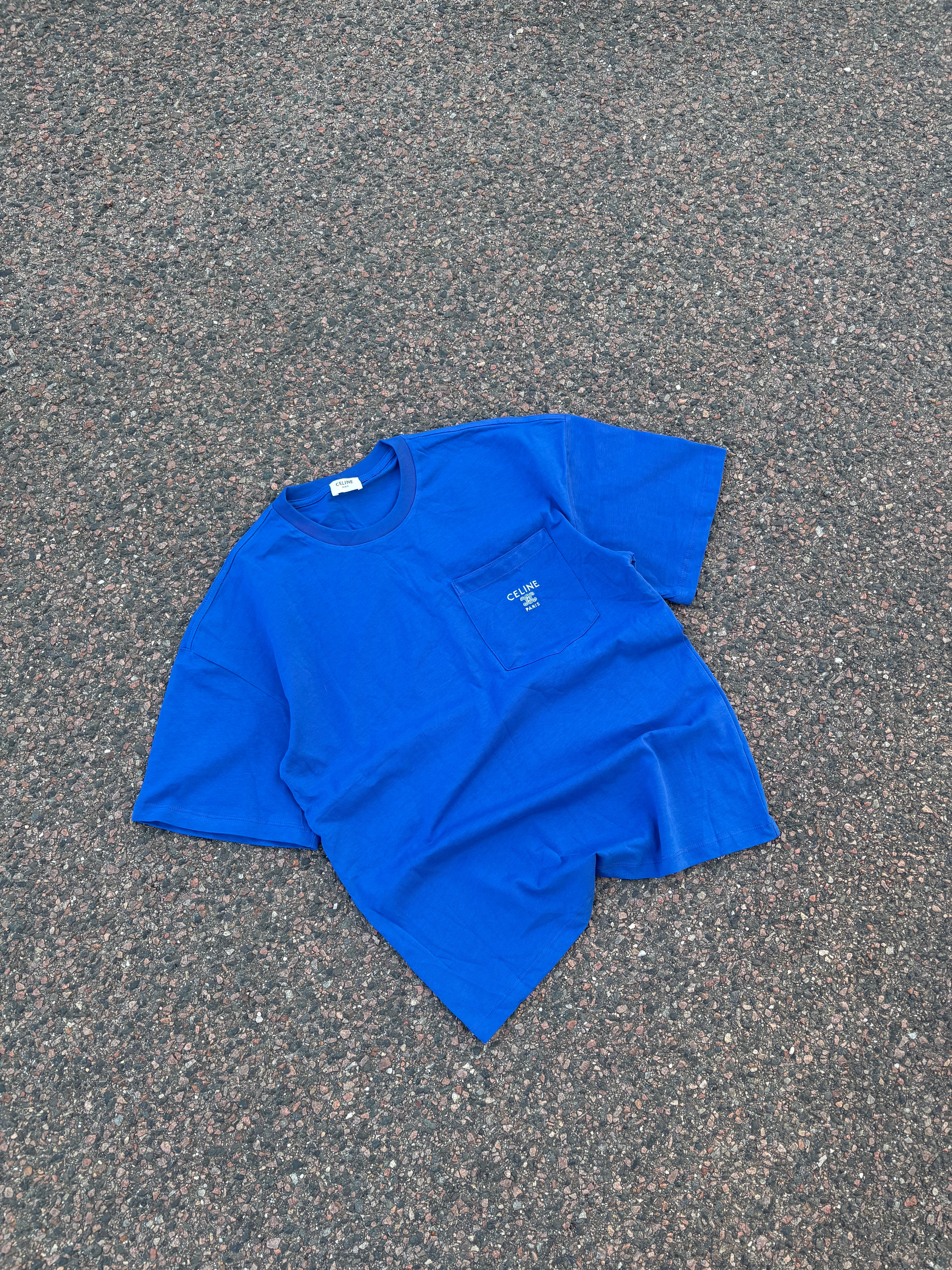 Celine Blue pocket logo tee